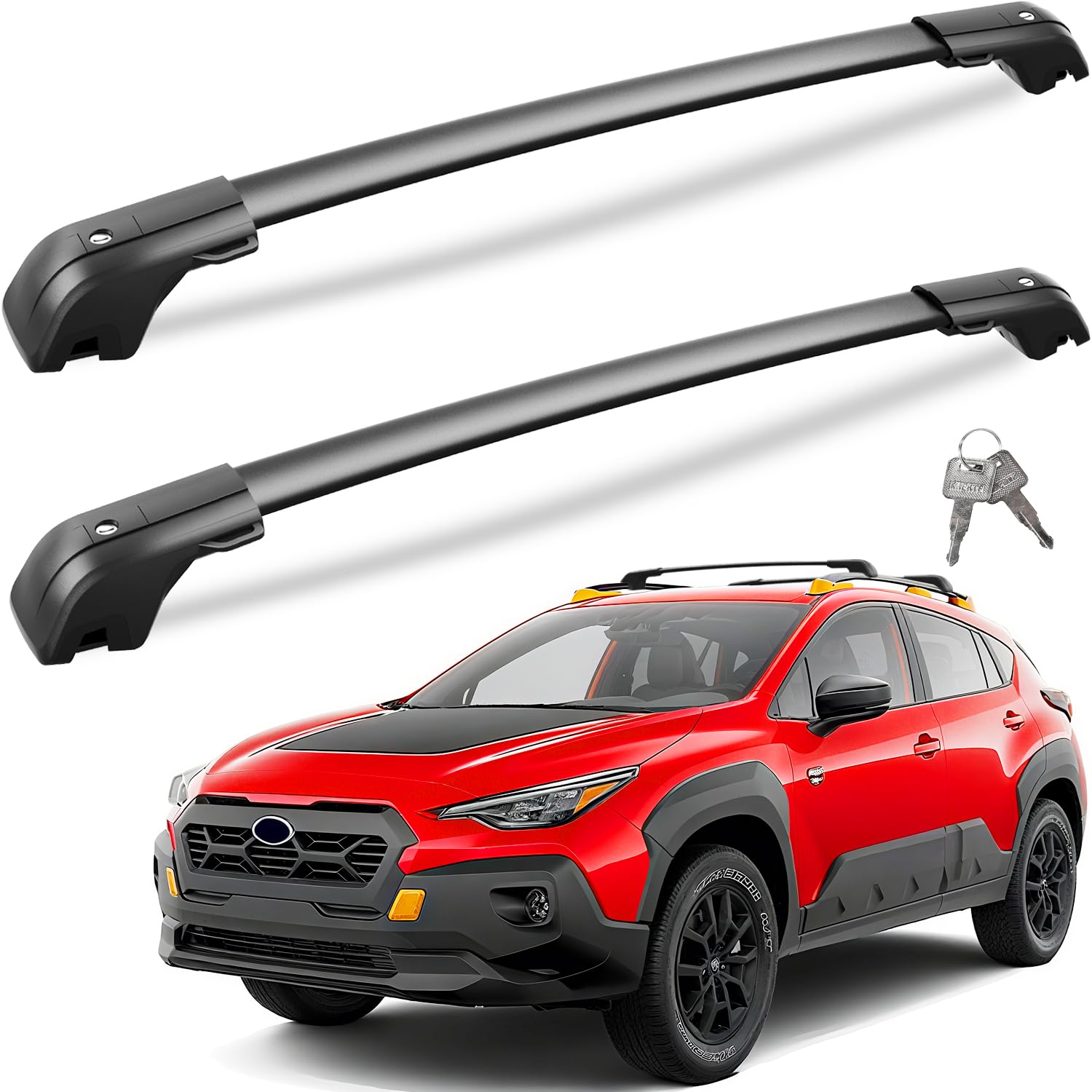 Roof Rack Cross Bars 260lbs Compatible with Subaru Crosstrek Wilderness 2024 2025 with Raised Side Rails