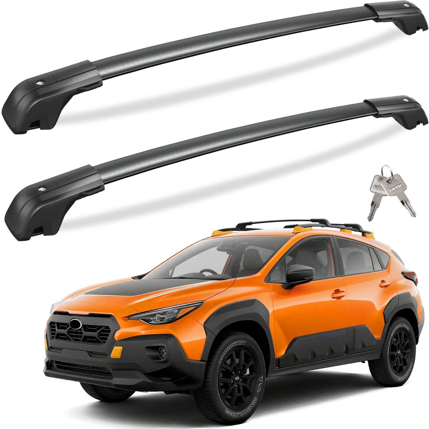 Roof Rack Cross Bars 260lbs Compatible with Subaru Crosstrek Wilderness 2024 2025 with Raised Side Rails