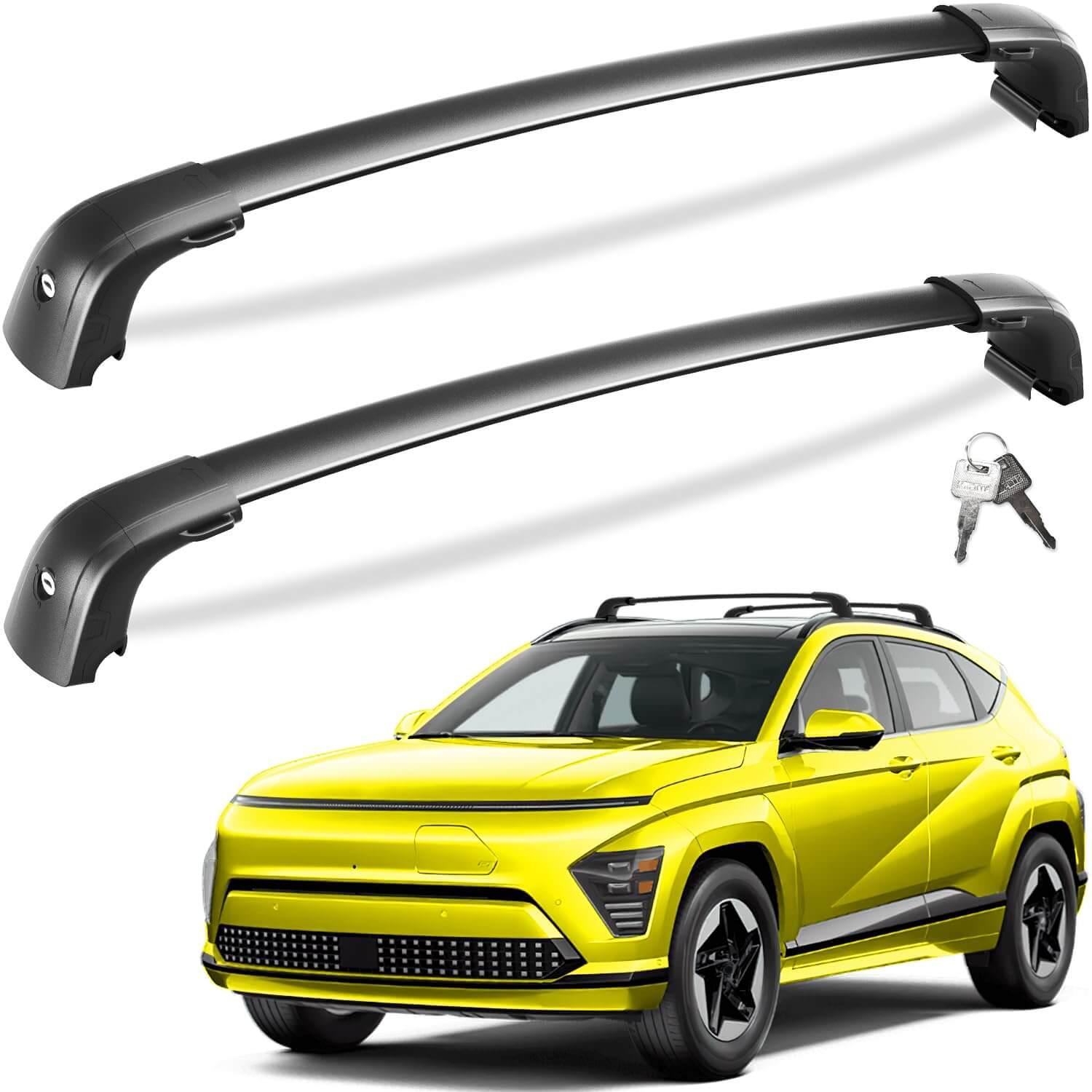 KINGGERI 220lbs Roof Rack Cross Bars Fit for 2024 2025 Hyundai Kona & Hyundai Kona Electric,Heavy Duty Aluminum