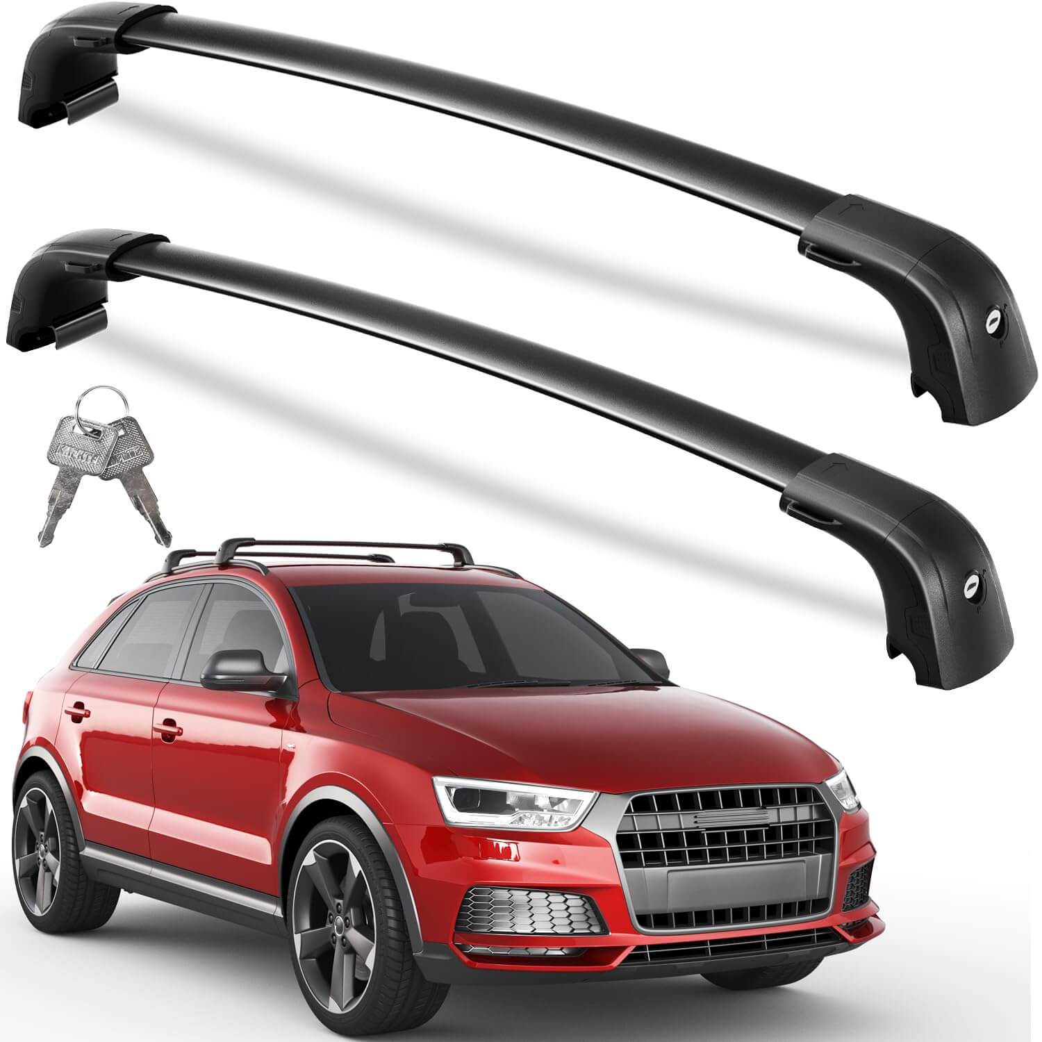 Kinggeri Roof Rack Cross Bars 300lbs Compatible with Mazda CX5 CX-5 2017 2018 2019 2020 2021 2022 2023 2024 2025, CX 5 Heavy Duty Lockable Aluminum Crossbars Rooftop Roof Rails Black Cargo Luggage
