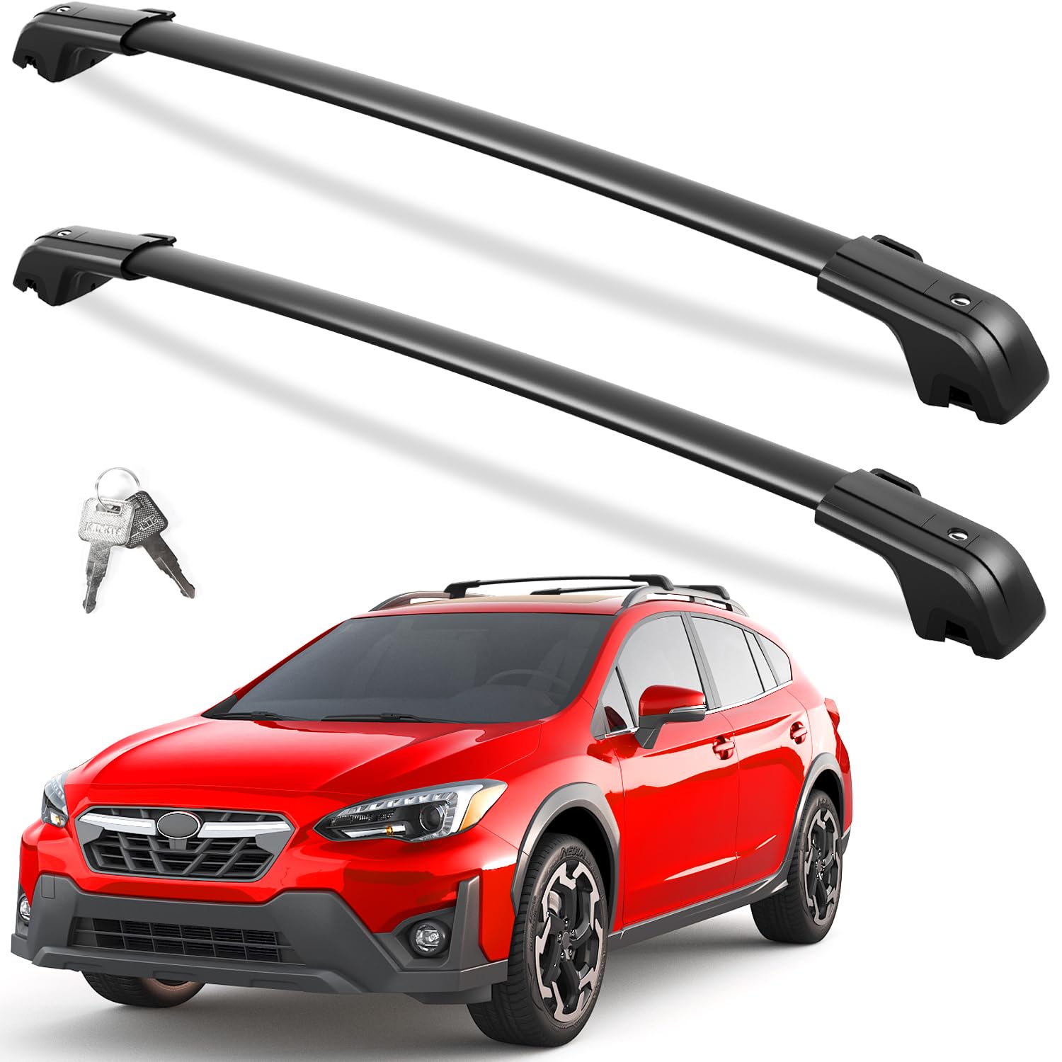 KINGGERI Roof Rack Cross Bars 260lbs Fit for Subaru Crosstrek 2018-2023 & Impreza 2017-2023 (with Raised Rails)