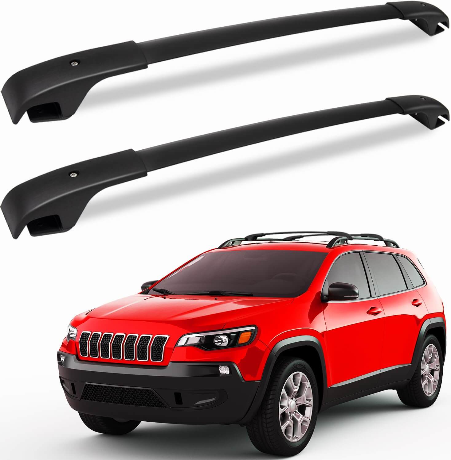 KINGGERI Roof Rack Cross Bars 220lb Compatible with Jeep Cherokee 2014-2023,Aluminum Crossbars Rails Cargo Rooftop