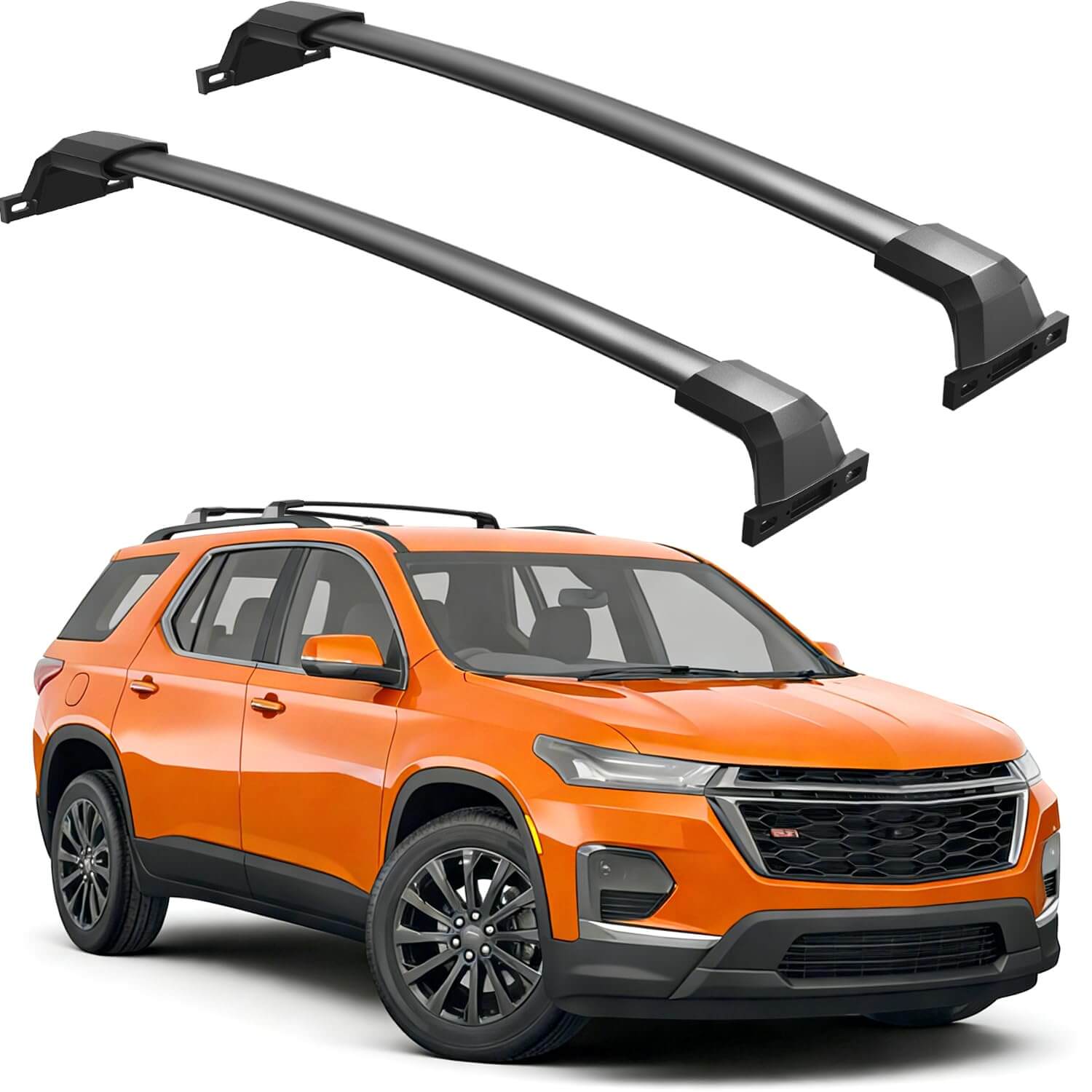 Roof Rack Cross Bars 220lbs Compatible with Chevy Chevrolet Traverse 2018 2019 2020 2021, All-Metal Aluminum Heavy Duty Crossbar