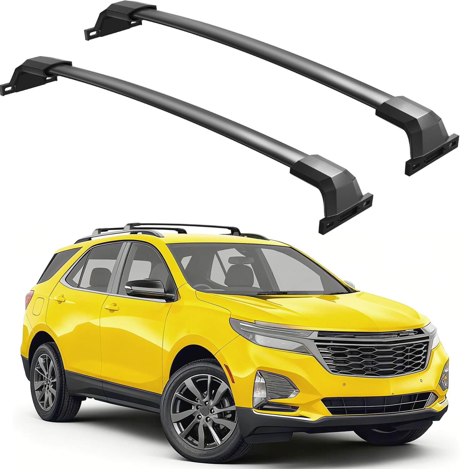 Roof Rack Cross Bars 220lbs Compatible with 2018-2024 Chevy Chevrolet Equinox & GMC Terrain (Not for EV), All-Metal Aluminum Heavy Duty Crossbar