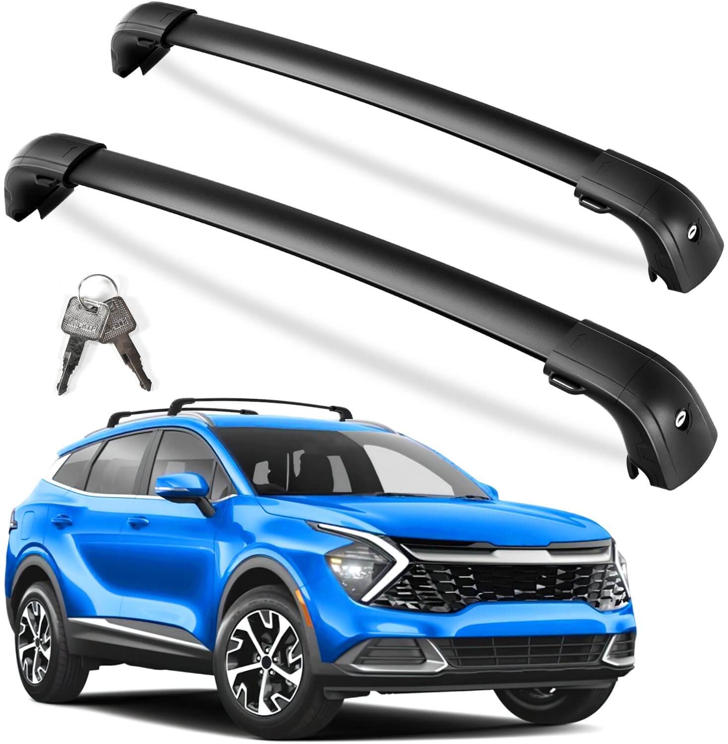 KINGGERI 220LBS Lockable Roof Rack Cross Bars Compatible with KIA Sportage SX & SX Prestige 2016-2025 (with Flush Side Rails)