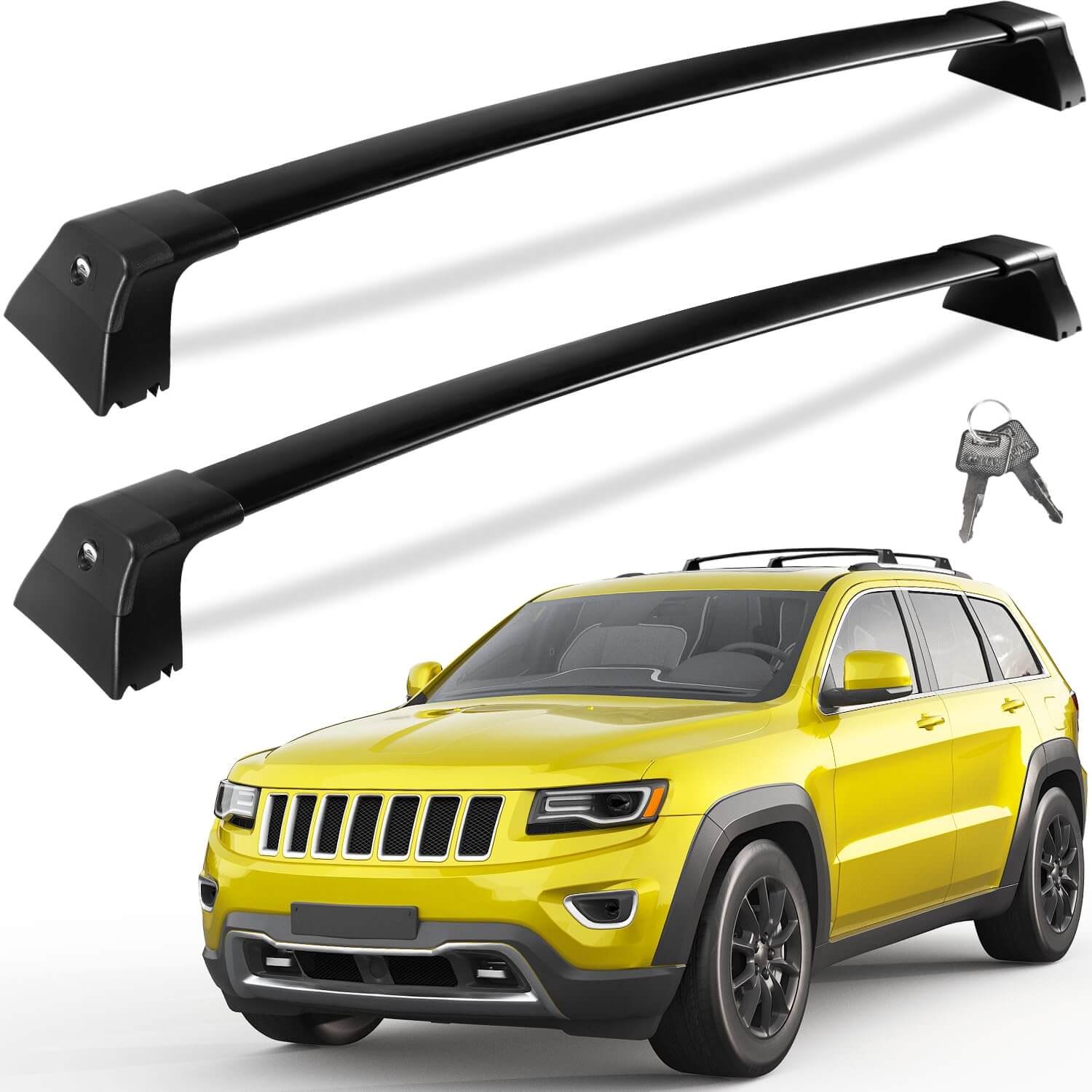 260lbs Roof Rack Cross Bars Compatible with Jeep Grand Cherokee 2011-2021 with Grooved Side Rails