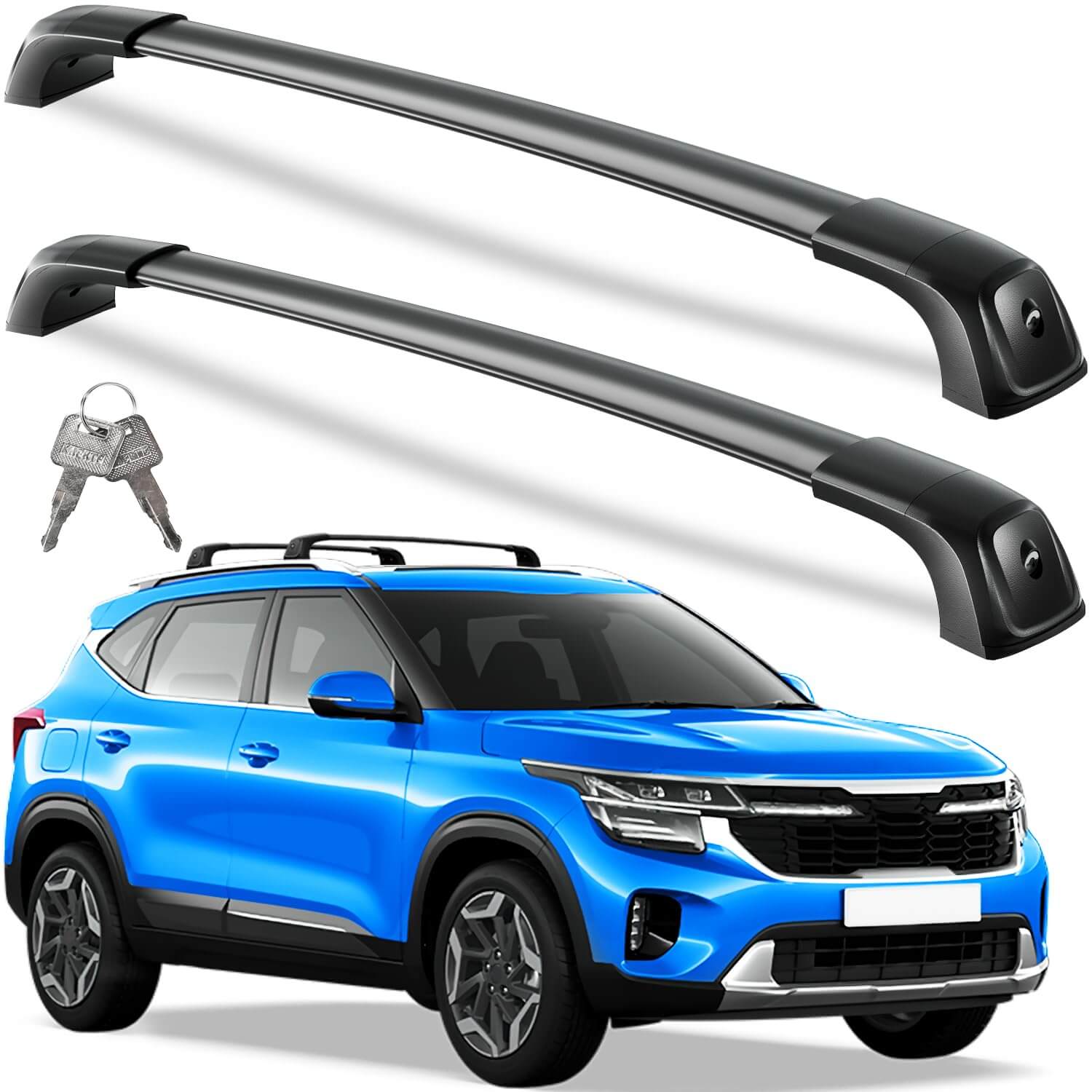 KINGGERI 260lbs Roof Rack Cross Bars Fit For 2021-2025 Kia Seltos S/SX/EX, Heavy Duty Aluminum Roof Rails Crossbars
