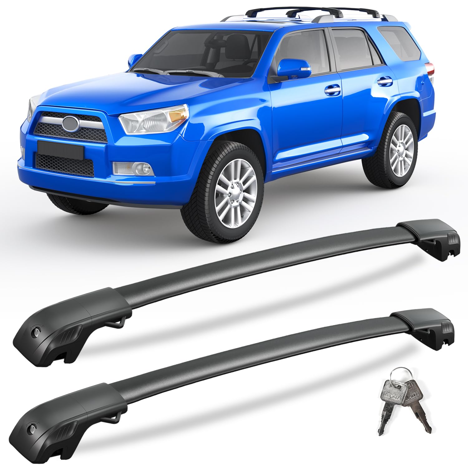 220lbs Lockable Roof Rack Cross Bars Compatible with Toyota 4runner 2010-2024 with Raised Side Rails