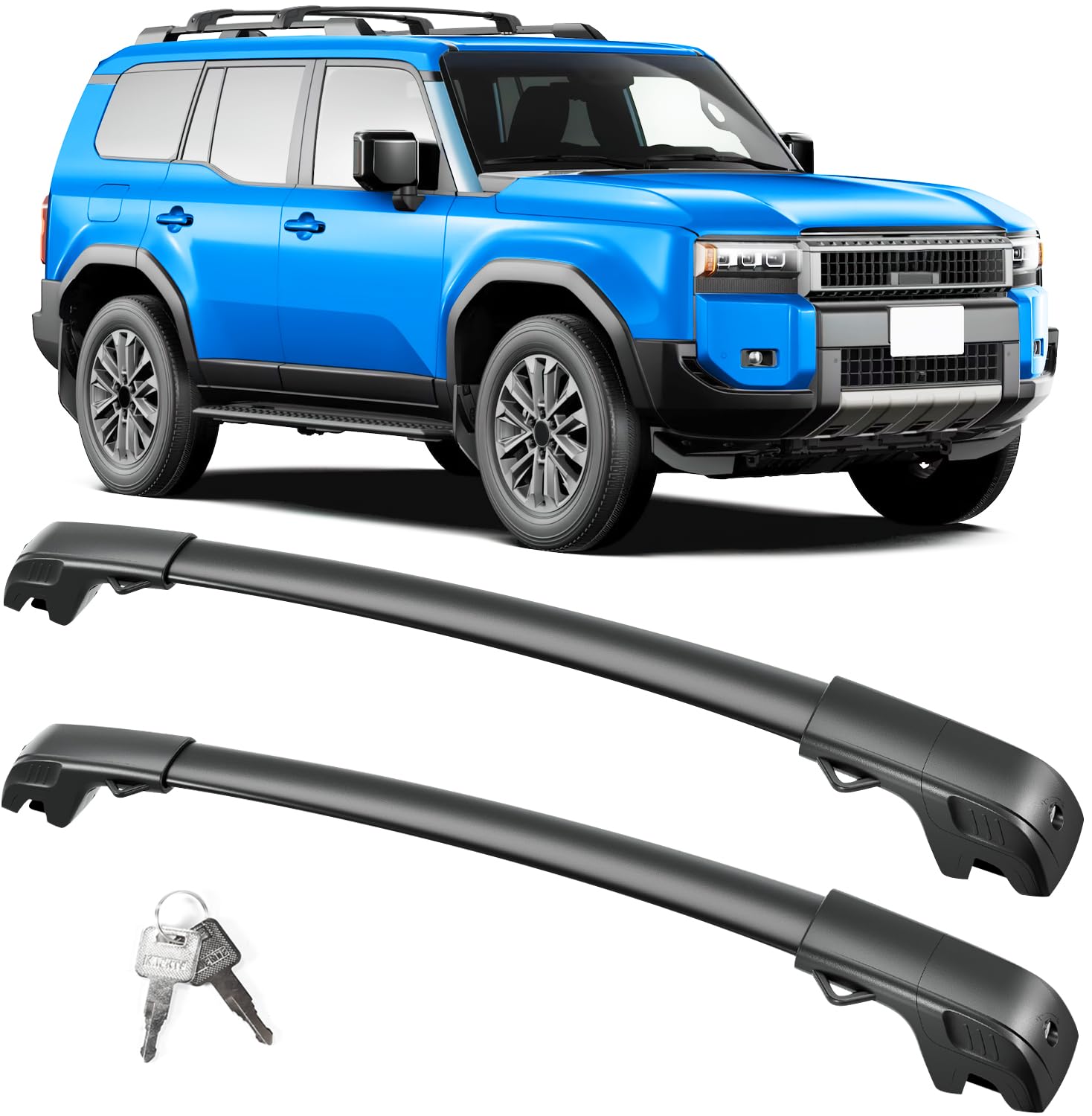 Lockable Roof Rack Cross Bars 220lb Compatible with 2024 2025 Toyota Land Cruiser 250 /Lexus GX550 with Raised Side Rails