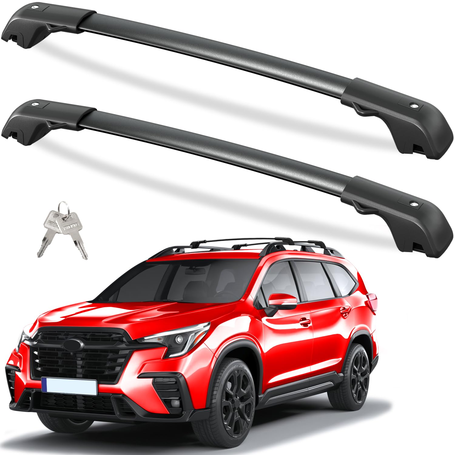 KINGGERI 220lbs Roof Rack Cross Bars Compatible with Subaru Ascent 2019-2025 with Raised Side Rails