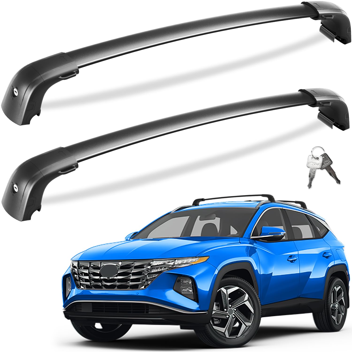 220lbs Lockable Roof Rack Cross Bars Compatible with Hyundai Tucson 2016-2025 SE/SEL/N Line/Limited