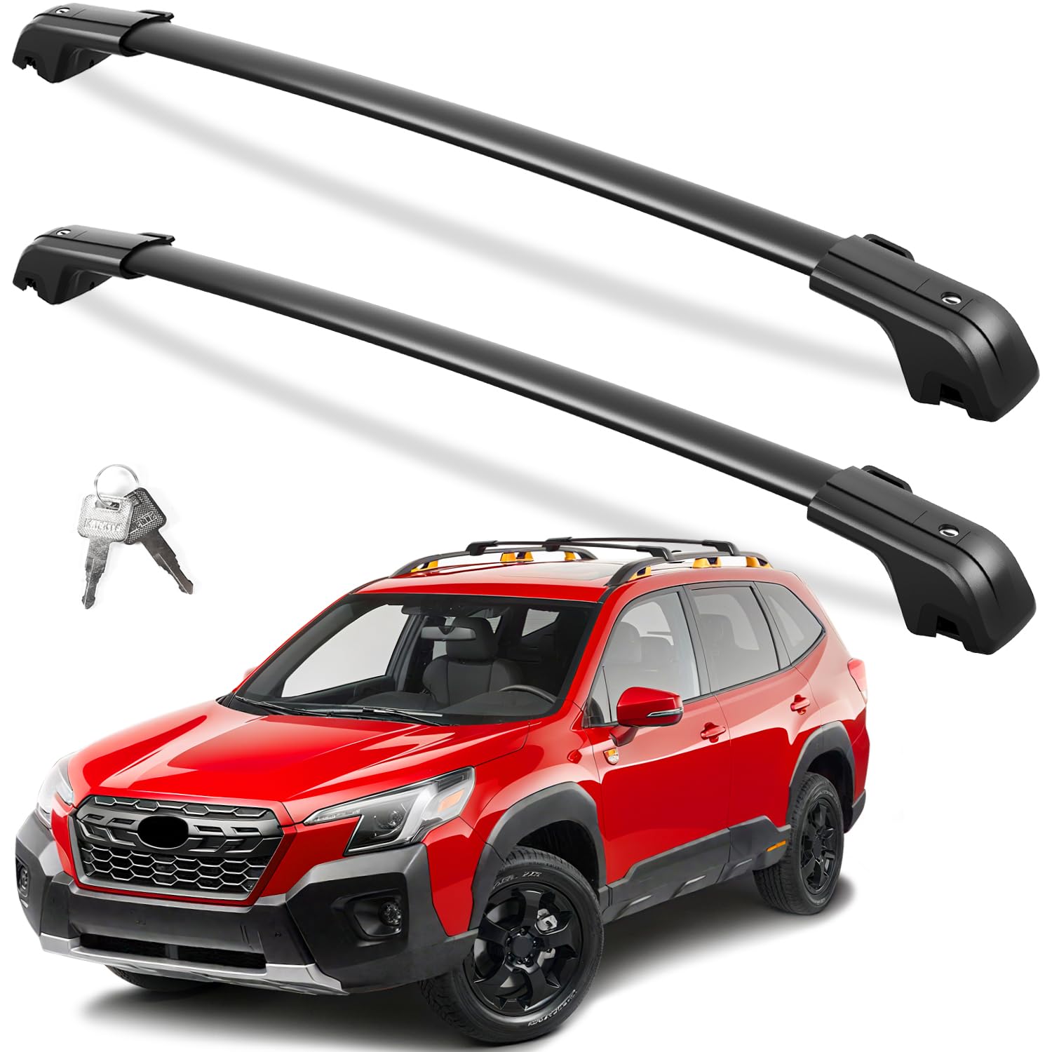 KINGGERI heavy Duty Lockable Roof Rack Cross Bars 260lb Fit for Subaru Forester Wilderness 2022-2024
