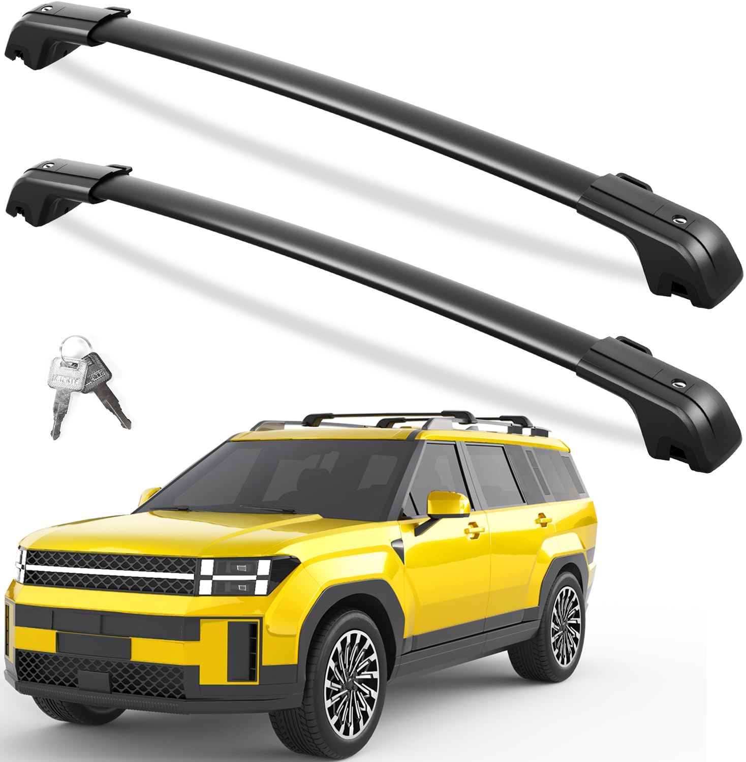 Heavy Duty 260lb Lockable Roof Rack Cross Bars Compatible with Hyundai Santa Fe 2024 2025