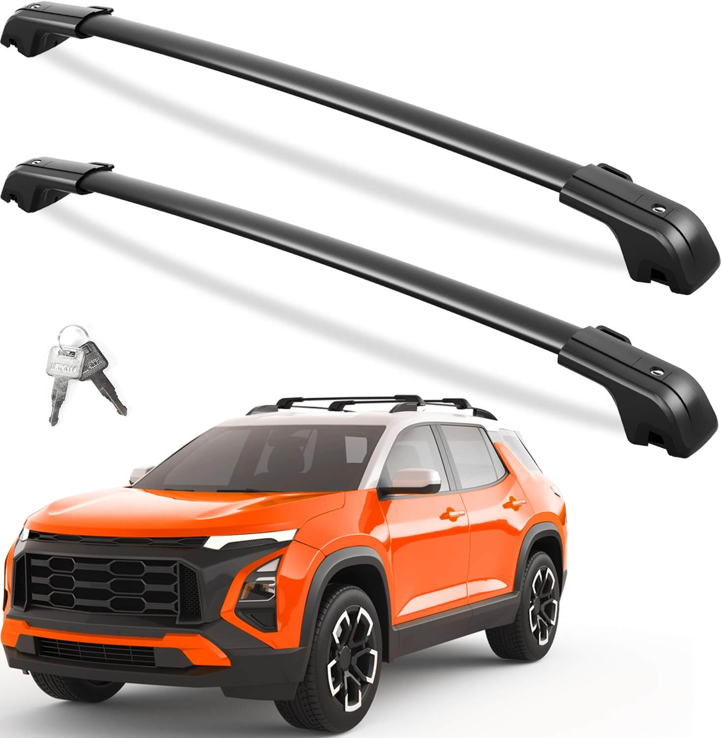 KINGGERI Heavy Duty 260lb Lockable Roof Rack Cross Bars Fit for Chevy Chevrolet Equinox 2025(Not for EV) with Raised Rails