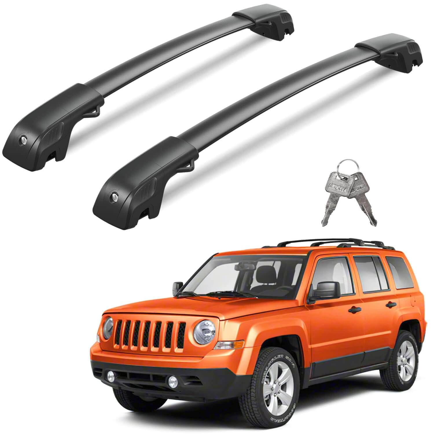 KINGGER Lockable Roof Rack Cross Bars 220lbs Compatible with Jeep Patriot 2007-2017,Heavy Duty Aluminum