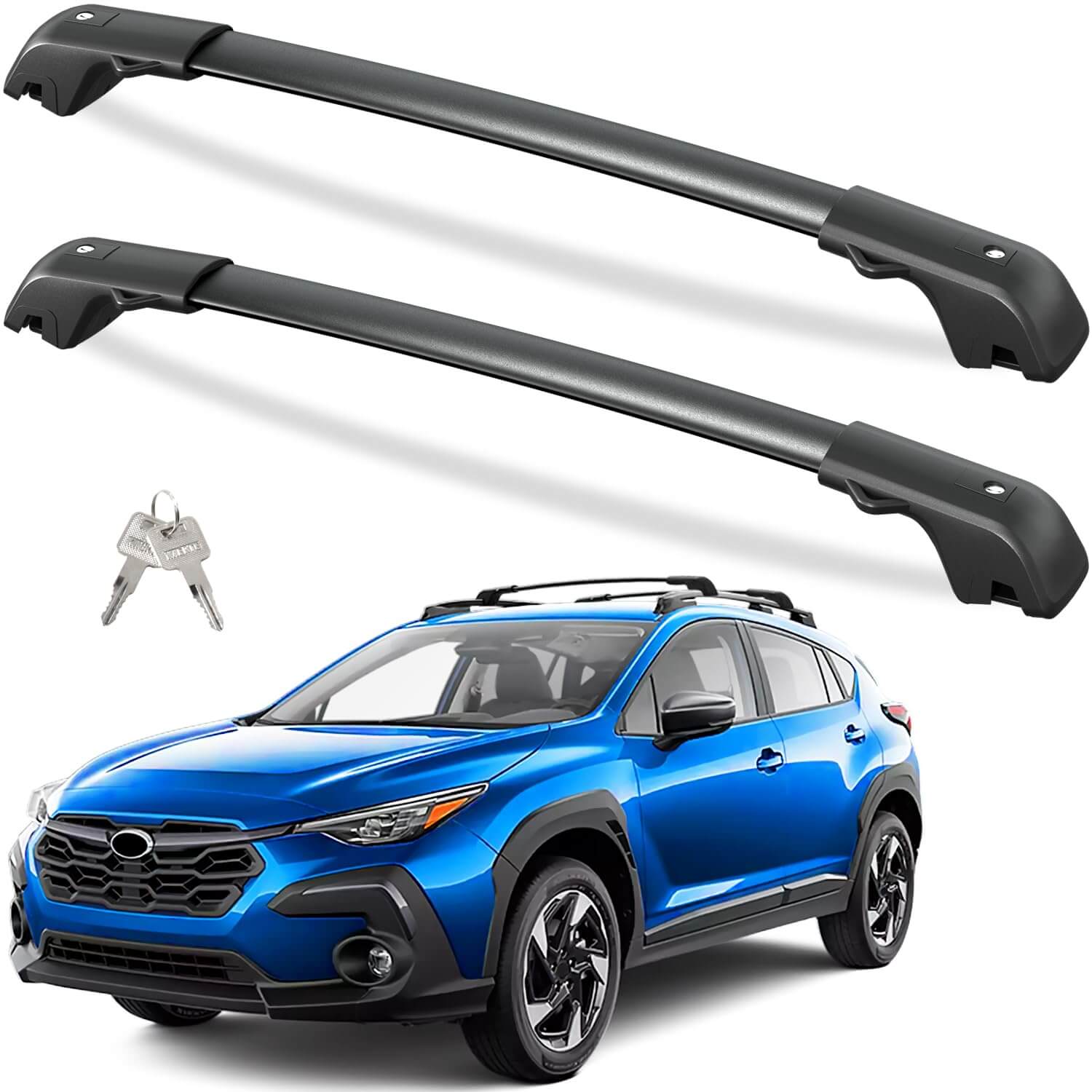 KINGGERI Lockable 220lbs Roof Rack Cross Bars Compatible with Subaru Crosstrek 2024 2025 Limited/Premium/Sport (Not for Wilderness) with Side Rails