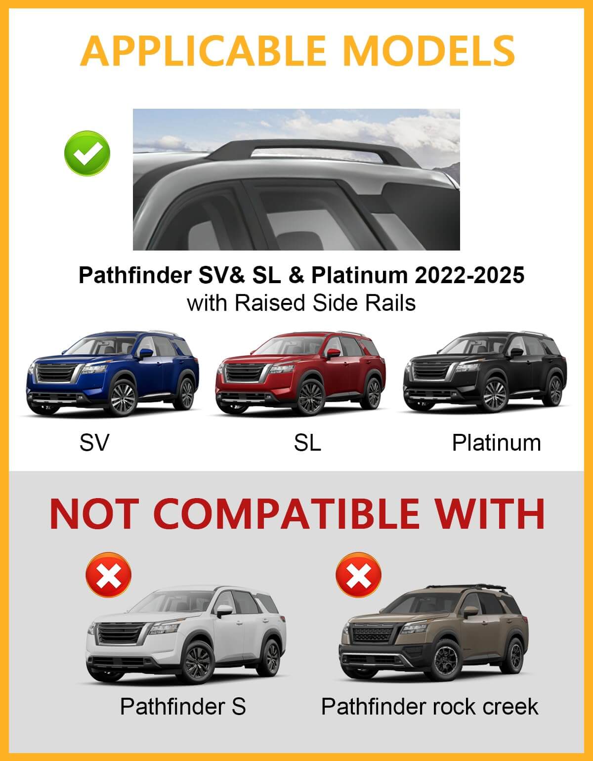 KINGGERI 220lbs Lockable Roof Rack Cross Bars Fit for Nissan Pathfinder 2022-2025 SV SL Platinum with Raised Rails