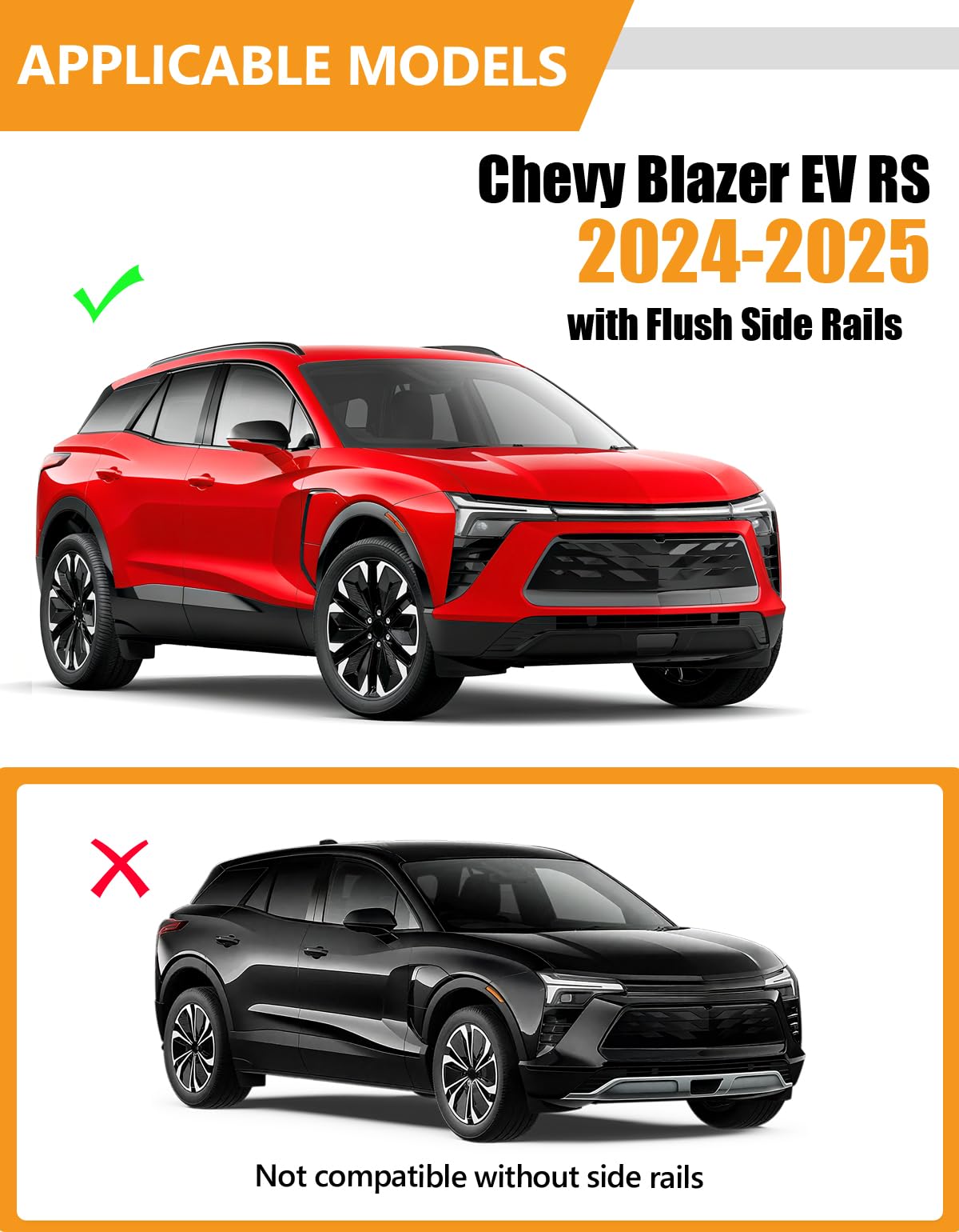 260lbs Lockable Roof Rack Cross Bars Compatible with Chevy Chevrolet Blazer EV 2024 2025