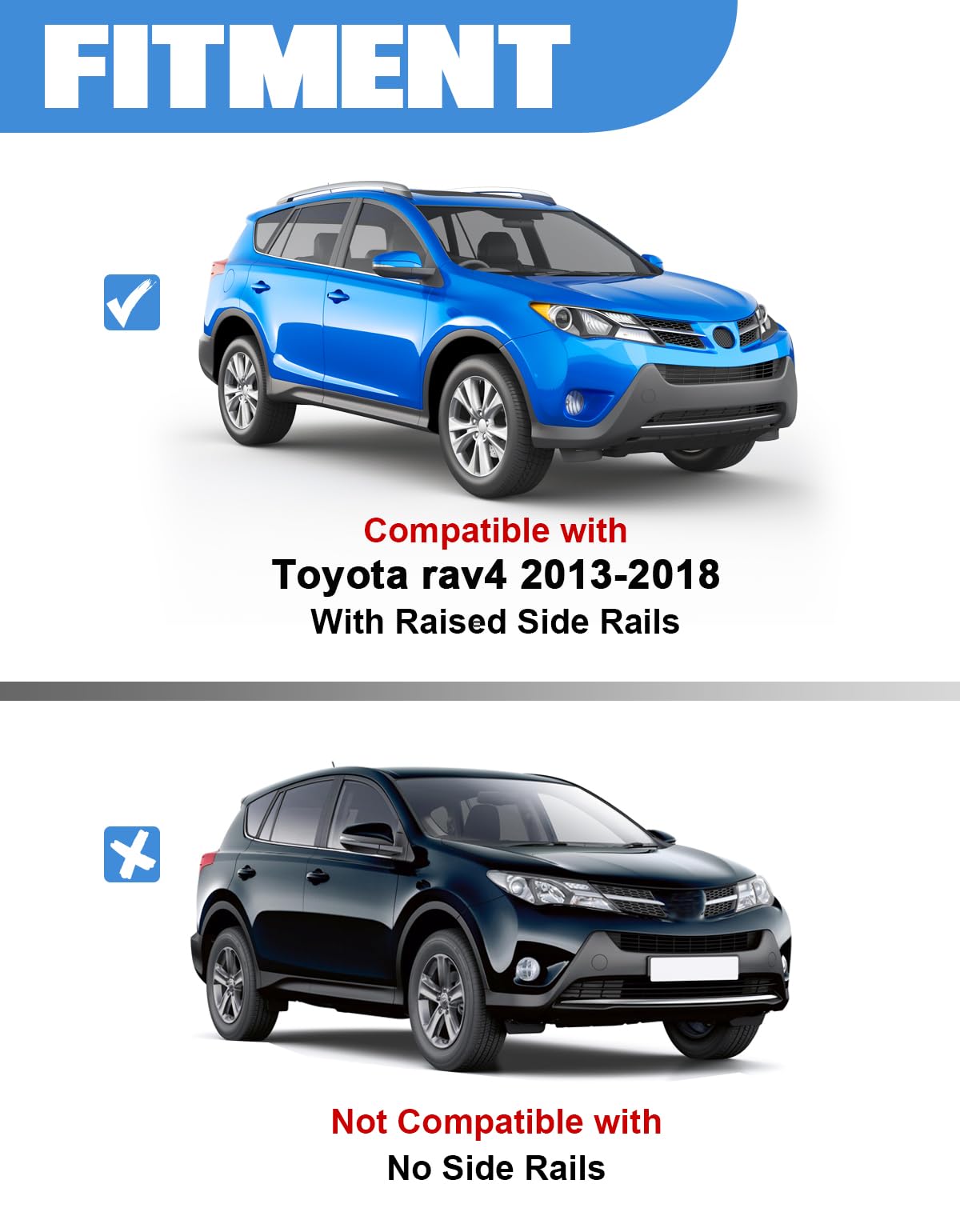 Lockable Roof Rack Cross Bars 220lb Compatible with Toyota Rav4 2013-2018