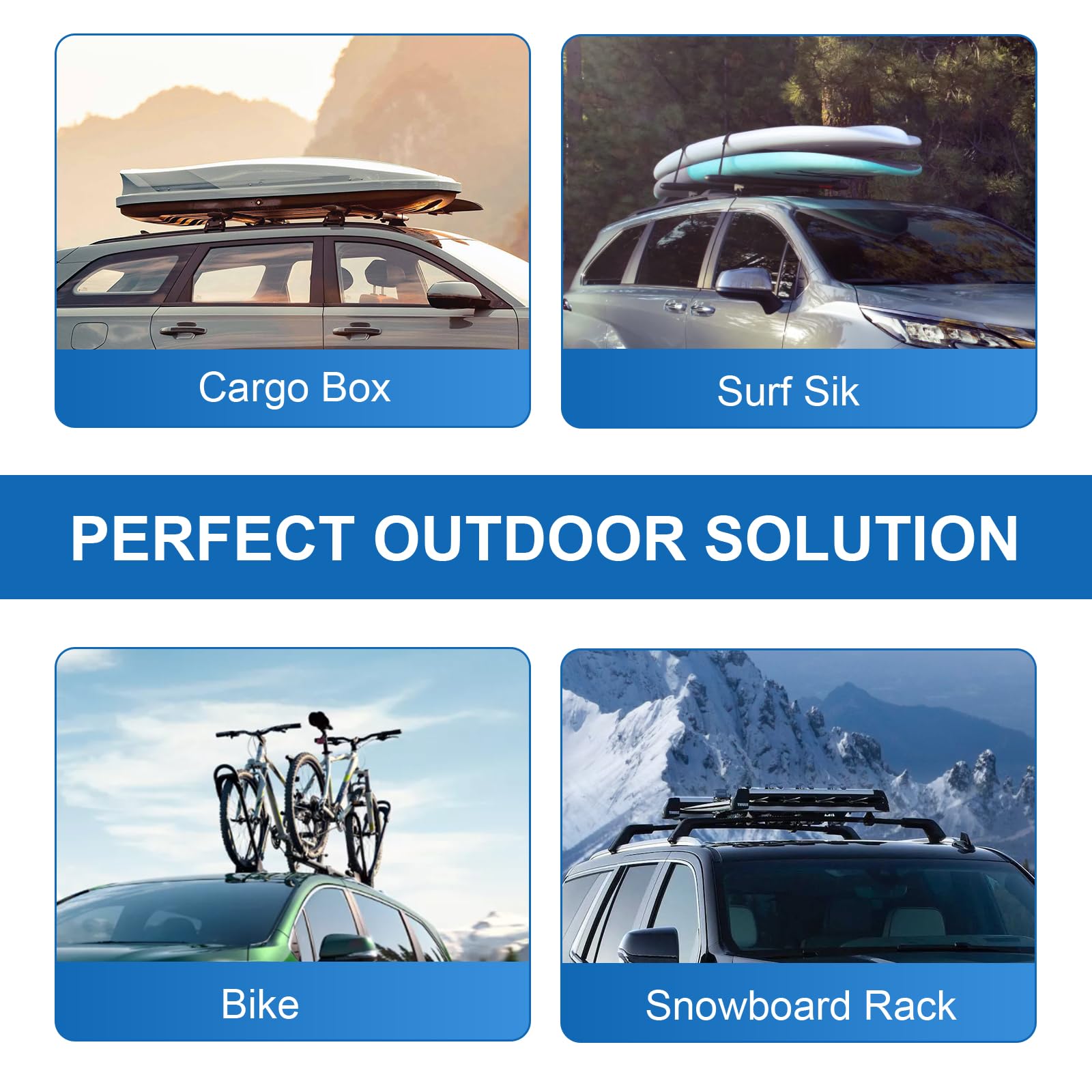 KINGGERI Lockable Roof Rack Cross Bars 260lbs Compatible with 2018-2025 Volvo XC-40 XC40