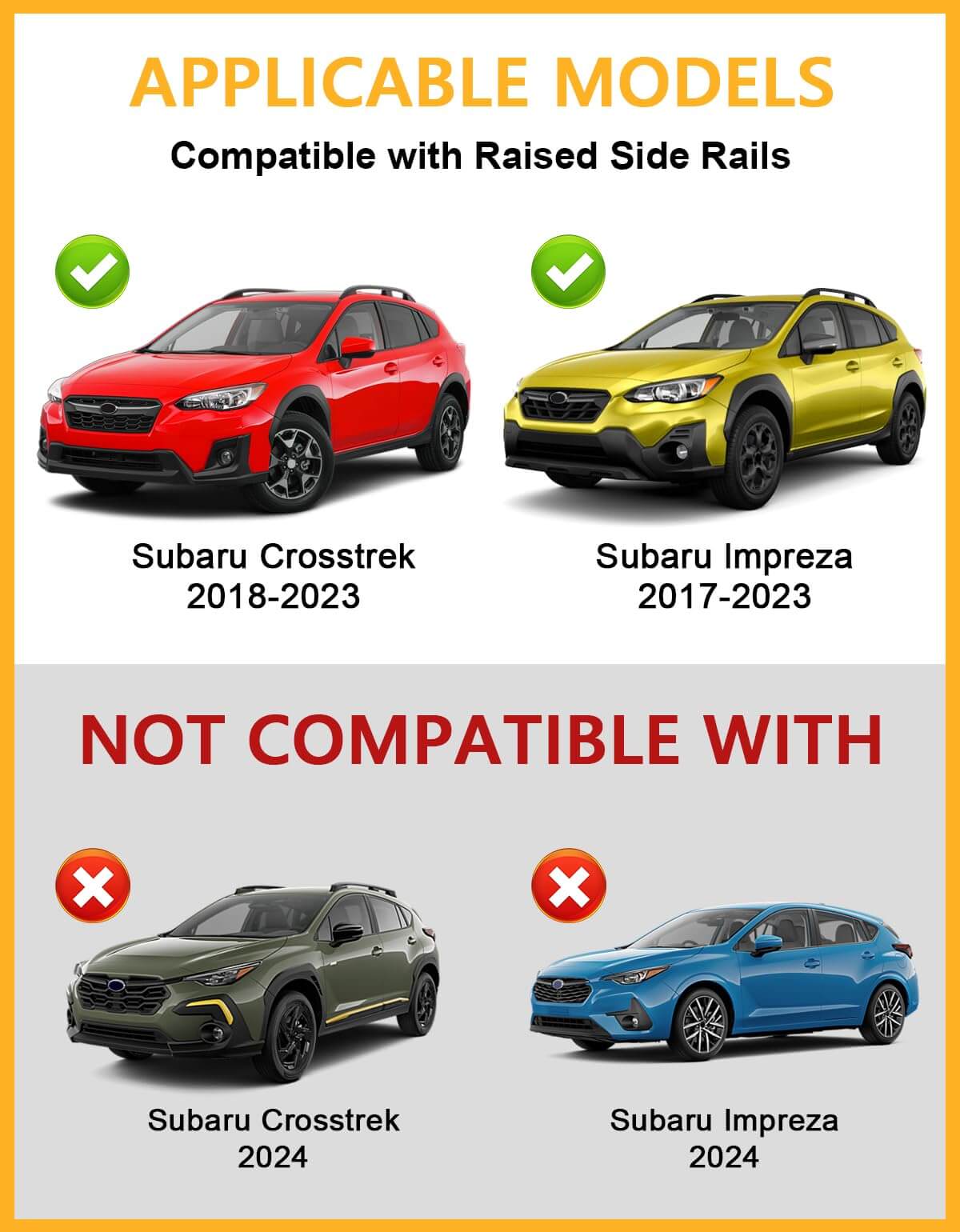 KINGGERI 220lbs Lockable Roof Rack Cross Bars Fit for Subaru Crosstrek 2018-2023 & Impreza 2017-2023 with Side Rails