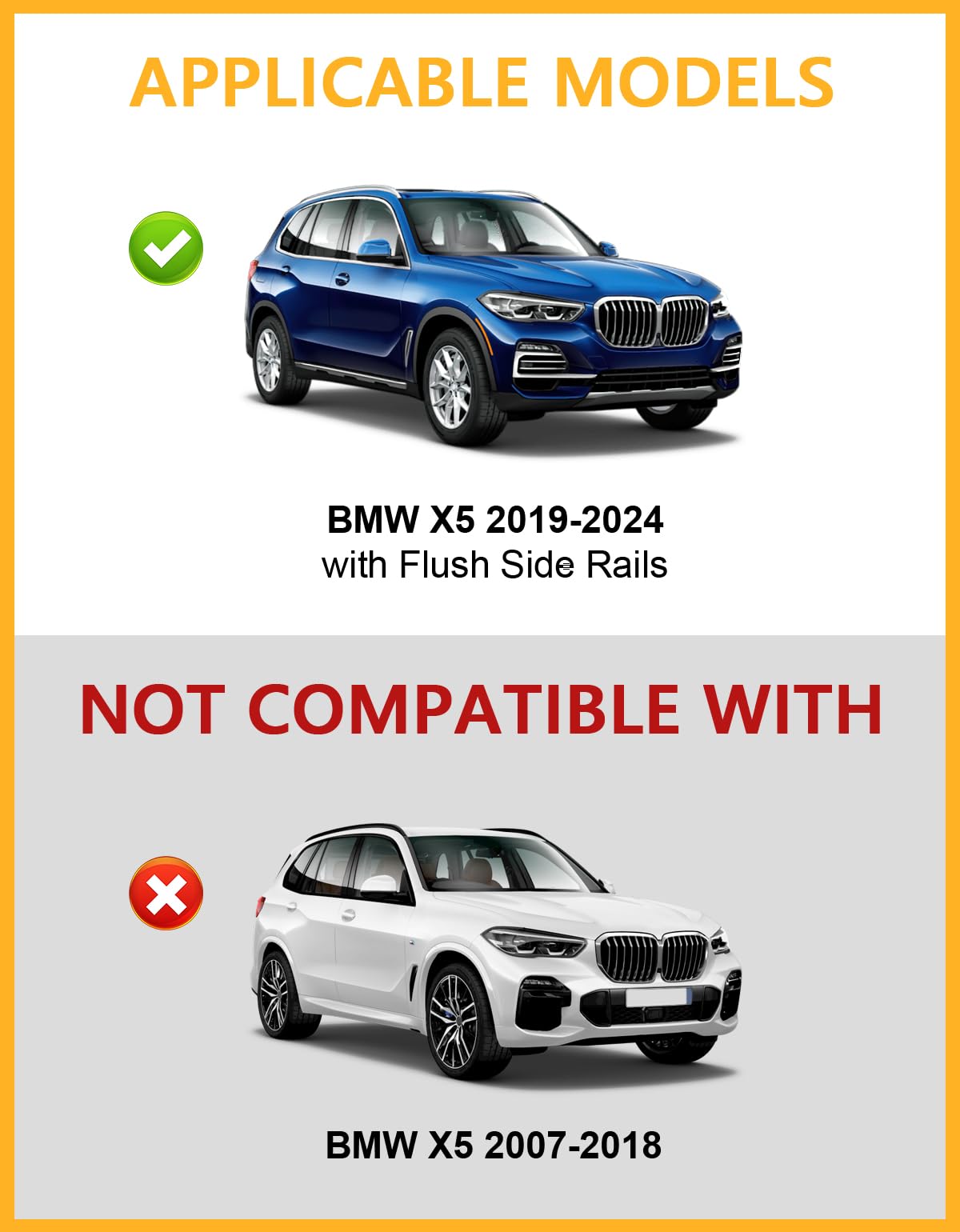 Lockable 220lbs Roof Rack Cross Bars Compatible with BMW X5 G05 2019 2020 2021 2022 2023 2024 2025
