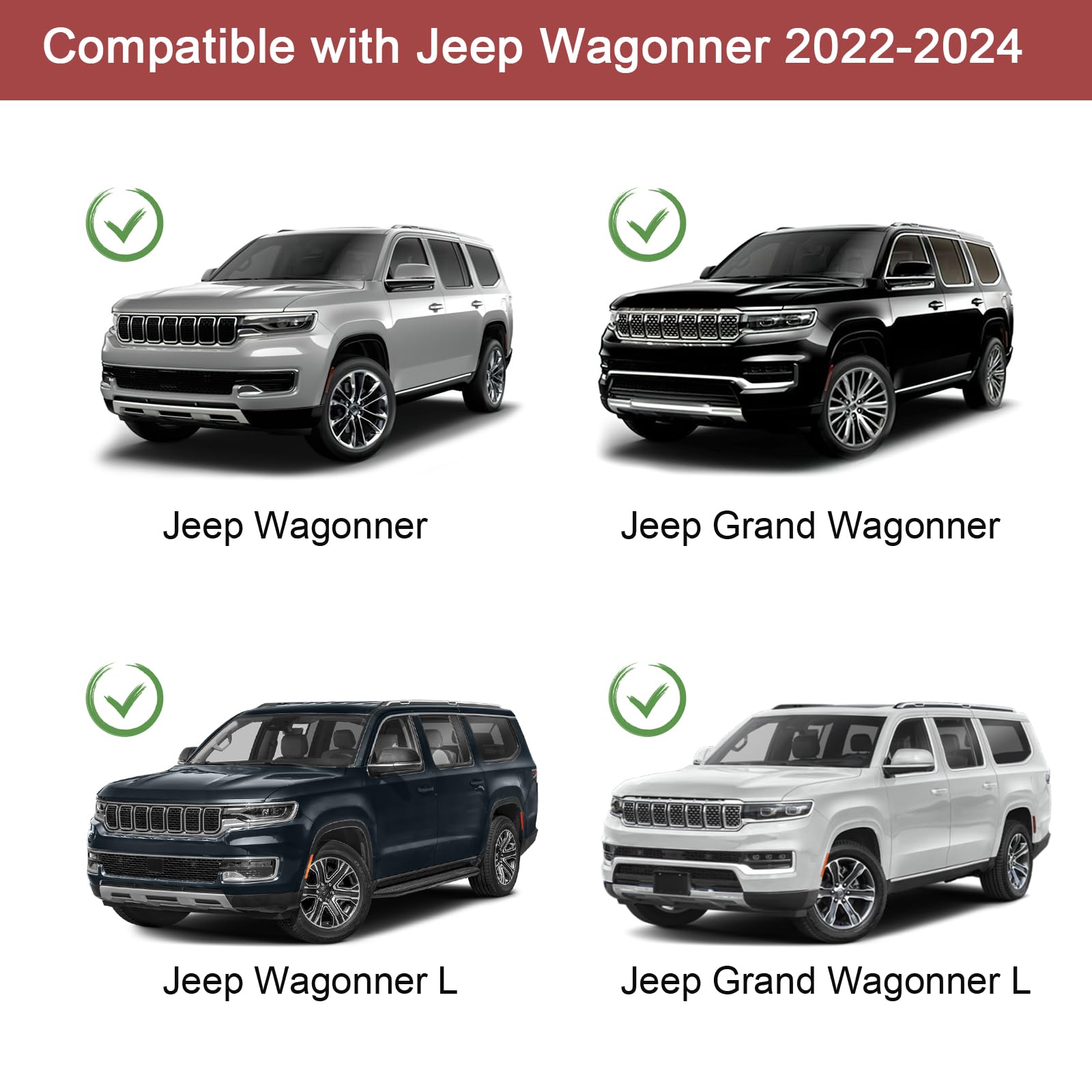 KINGGERI Roof Rack Cross Bars Compatible with 2022-2025 Jeep Wagoneer & Grand Wagoneer & Wagoneer L & Grand Wagoneer L