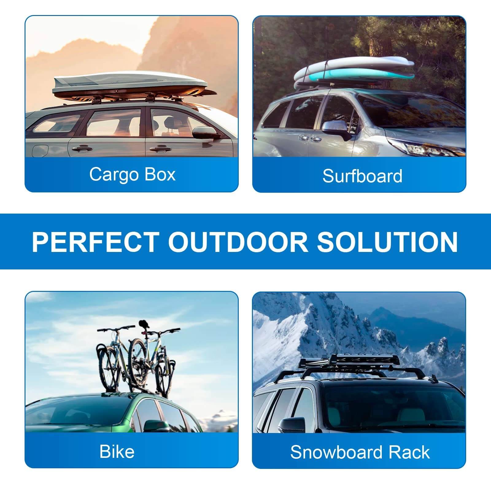 KINGGERI Roof Rack Cross Bars Compatible with Jeep Renegade 2015-2024, Heavy Duty Aluminum clampers and Bars Cargobar