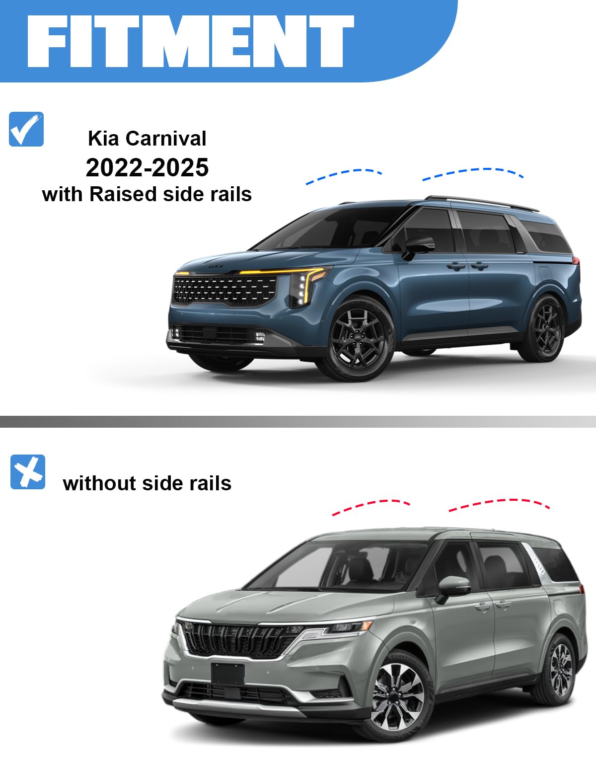 KINGGERI Lockable Roof Rack Cross Bars 220lb Compatible with 2022-2025 KIA Carnival & Carnival Hybrid