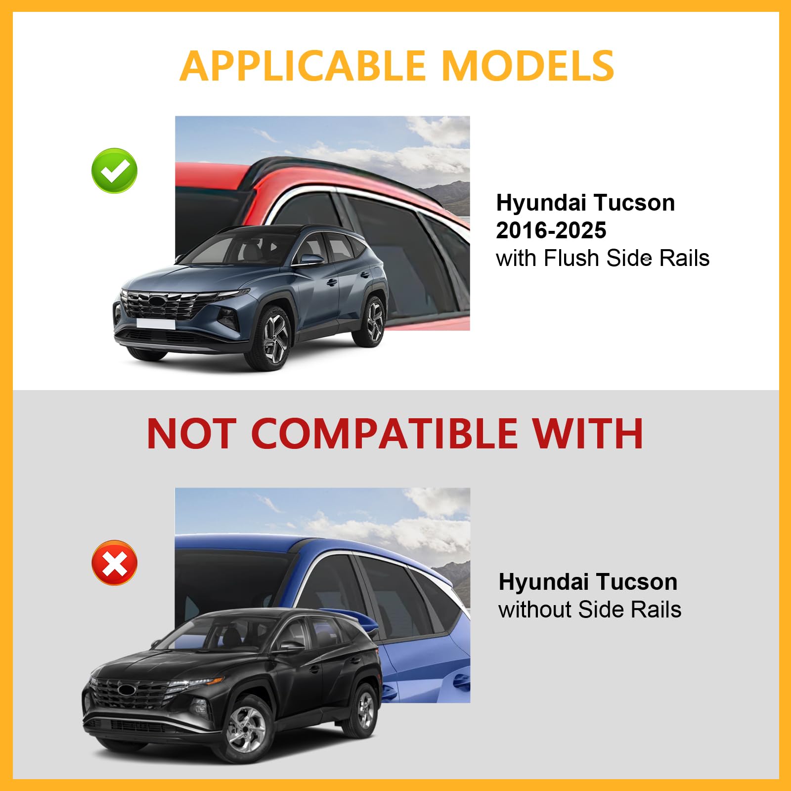 220lbs Lockable Roof Rack Cross Bars Compatible with Hyundai Tucson 2016-2025 SE/SEL/N Line/Limited