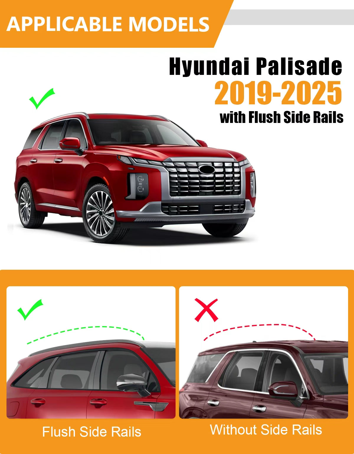 KINGGERI Lockable 260lbs Roof Rack Cross Bars Fit for Hyundai Palisade 2019-2025 SE SEL XRT Limited Calligraphy