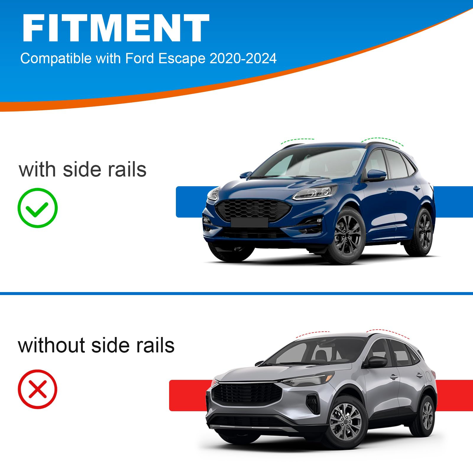 KINGGERI 260lb Roof Rack Cross Bars Compatible with 2020-2025 Ford Escape,Heavy Duty Lockable Aluminum Crossbar
