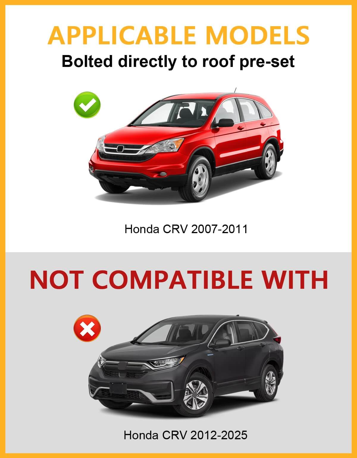 KINGGERI 220lbs Lockable Roof Rack Cross Bars Compatible with Honda CRV CR-V 2007-2011 EX EX-L LX 2.4L L4