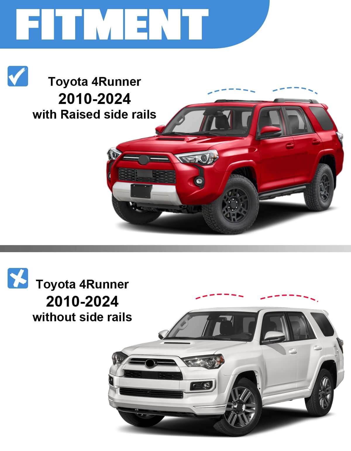 KINGGER heavy Duty 260lb Lockable Roof Rack Cross Bars Fit for Toyota 4Runner 2010-2024 (with Factory Side Rails)