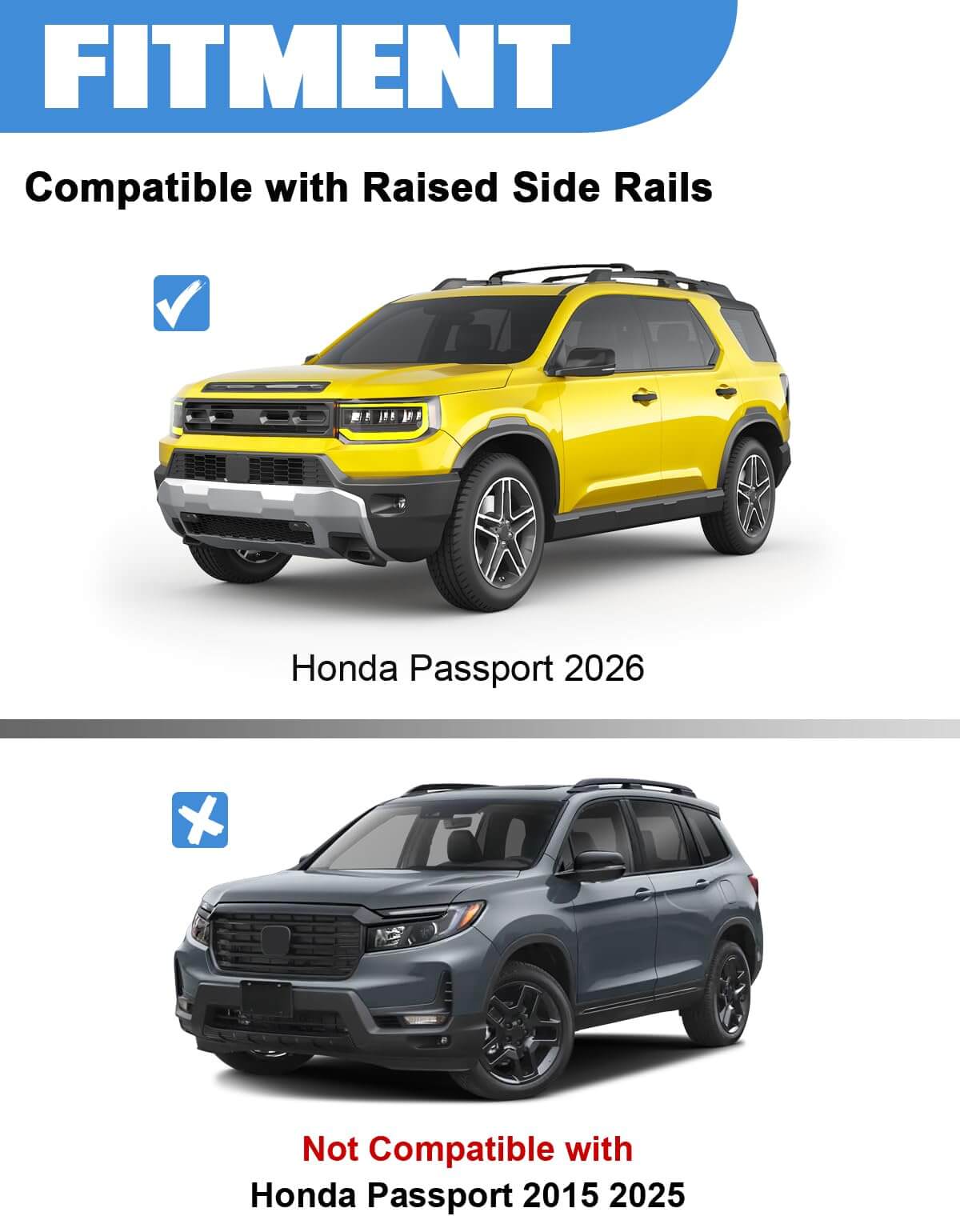 KINGGERI Roof Rack Cross Bars Fit For Honda Passport 2026,All-Metal Aluminum Roof Rails Crossbars