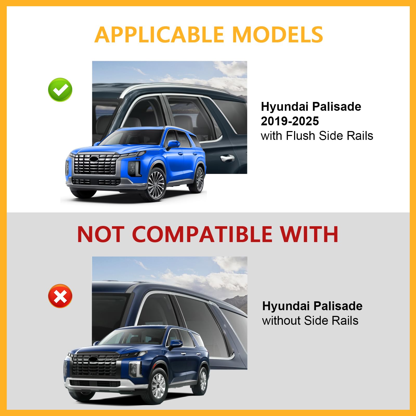 220lbs Lockable Roof Rack Cross Bars Compatible with Hyundai Palisade 2019-2025 SE SEL XRT Limited Calligraphy