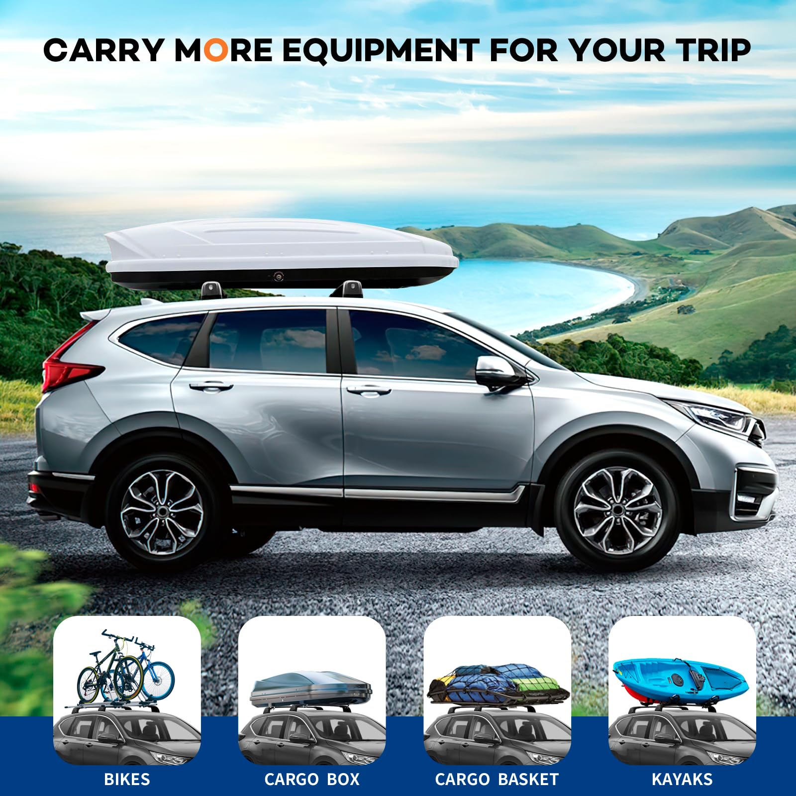 KINGGERI Roof Rack Cross Bars Fit for Honda CRV CR-V 2017-2022 (Without Side Rails), Heavy Duty 260lbs Roof Rails Crossbars