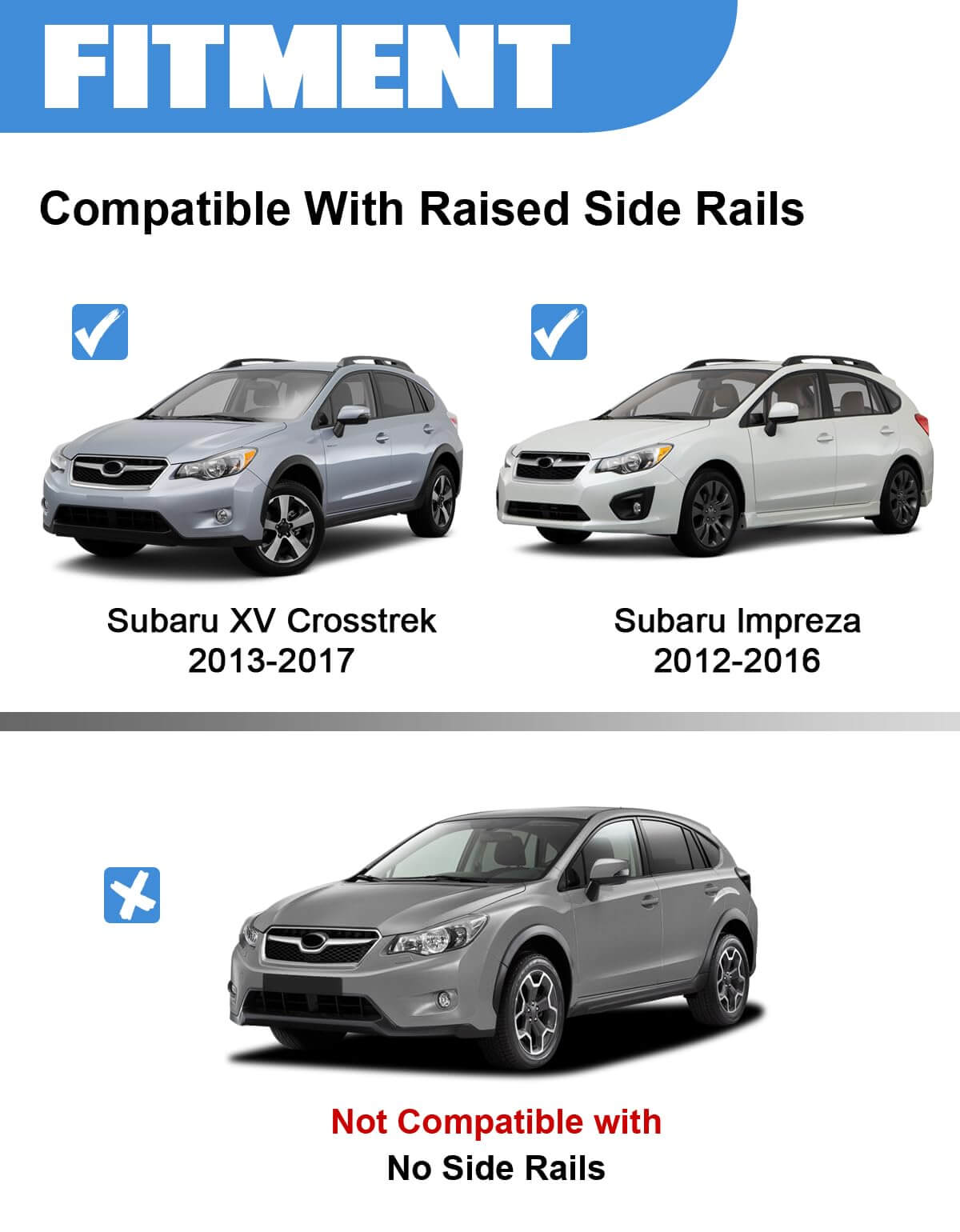 KINGGER Lockable Roof Rack Cross Bars 220lb Compatible with Subaru XV crosstrek 2013-2017