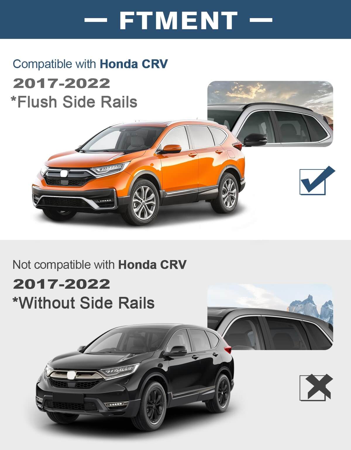 All-Metal Aluminum Roof Rack Cross Bars Compatible with Honda CRV CR-V 2017-2022 with Flush Side Rails