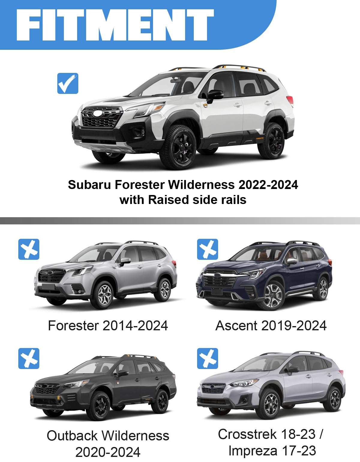 KINGGERI heavy Duty Lockable Roof Rack Cross Bars 260lb Fit for Subaru Forester Wilderness 2022-2024