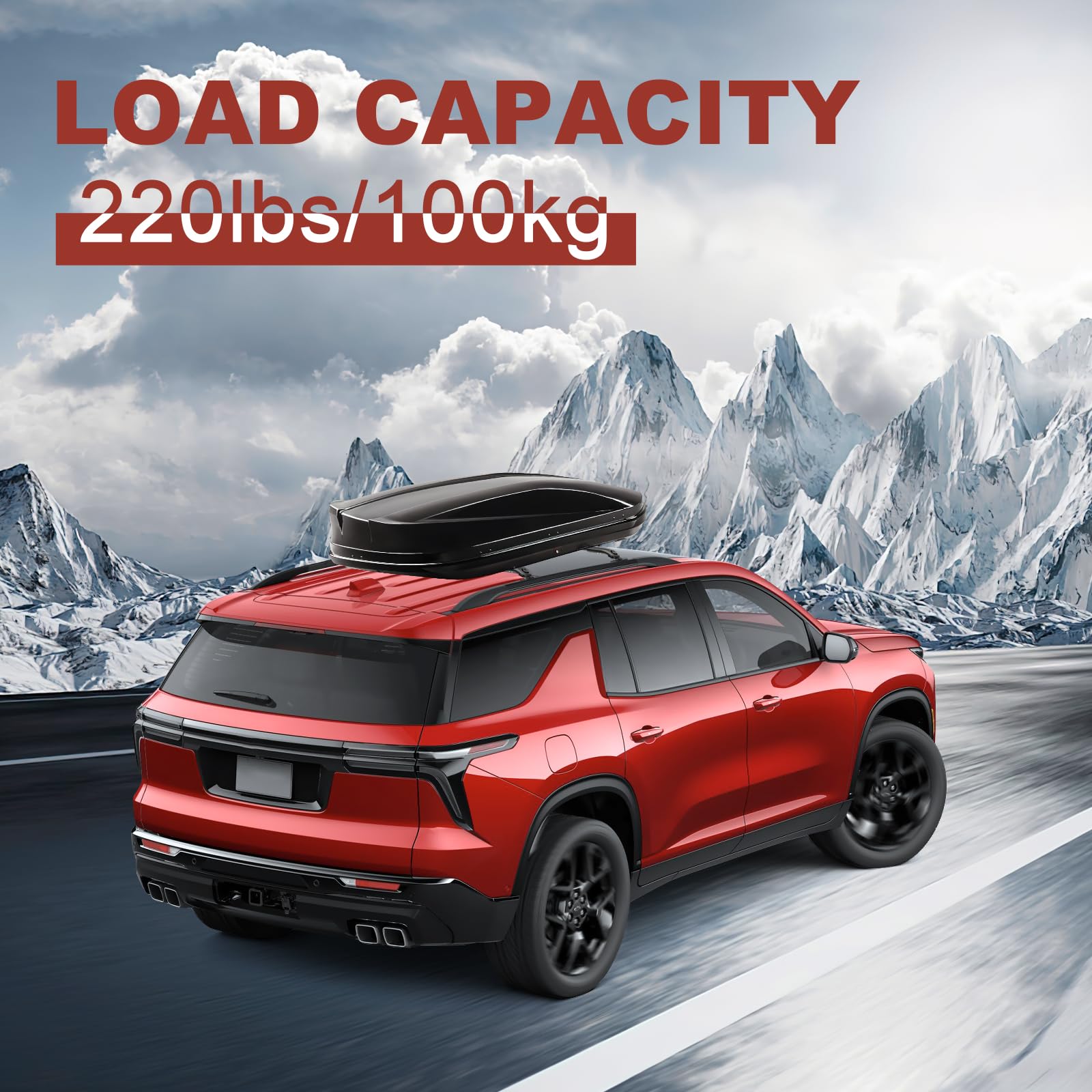 KINGGERI 220Lbs Roof Rack Cross Bars Compatible with 2022-2025 Chevrolet Chevy Traverse (with Raised Side Rails)