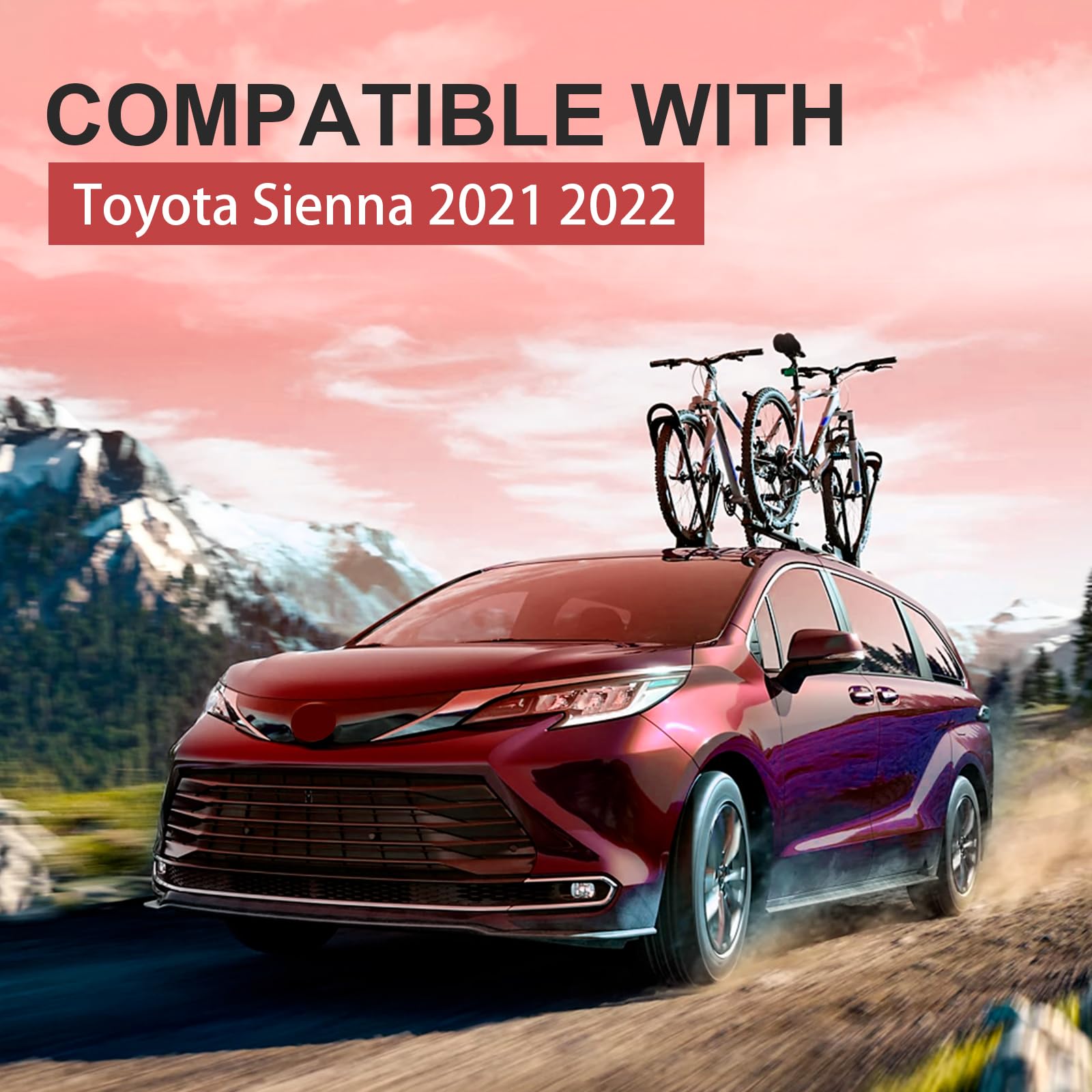 KINGGERI Roof Rack Cross Bars Compatible with Toyota Sienna 2021-2025, Aluminum Roof Rails Crossbars