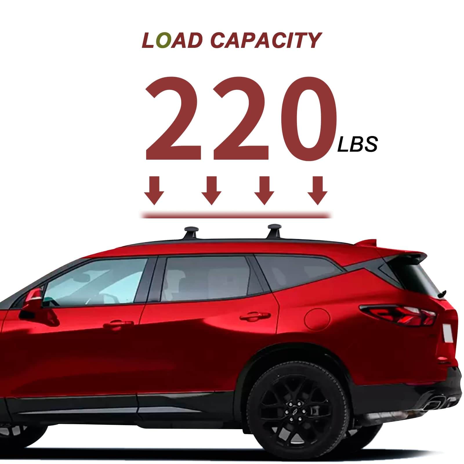 KINGGERI 220lbs Cross Bars Roof Racks Fit for Chevy Chevrolet Blazer 2019-2025 (Not for EV)