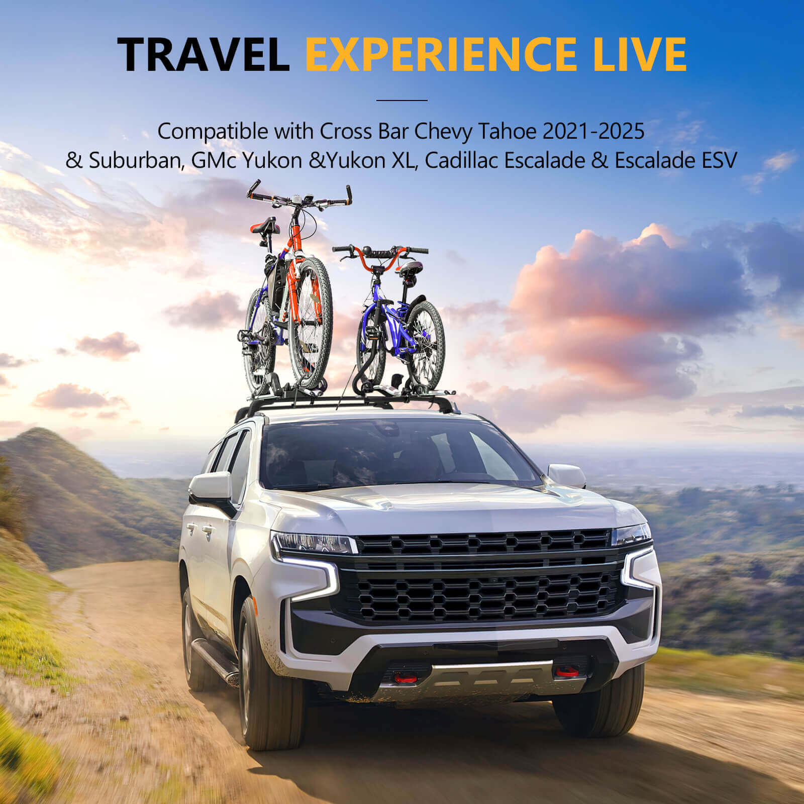 KINGGERI Lockable 220lb Roof Rack Cross Bars Fit for 2021-2025 Chevrolet Suburban & Tahoe GMC Yukon XL, Cadillac Escalade ESV