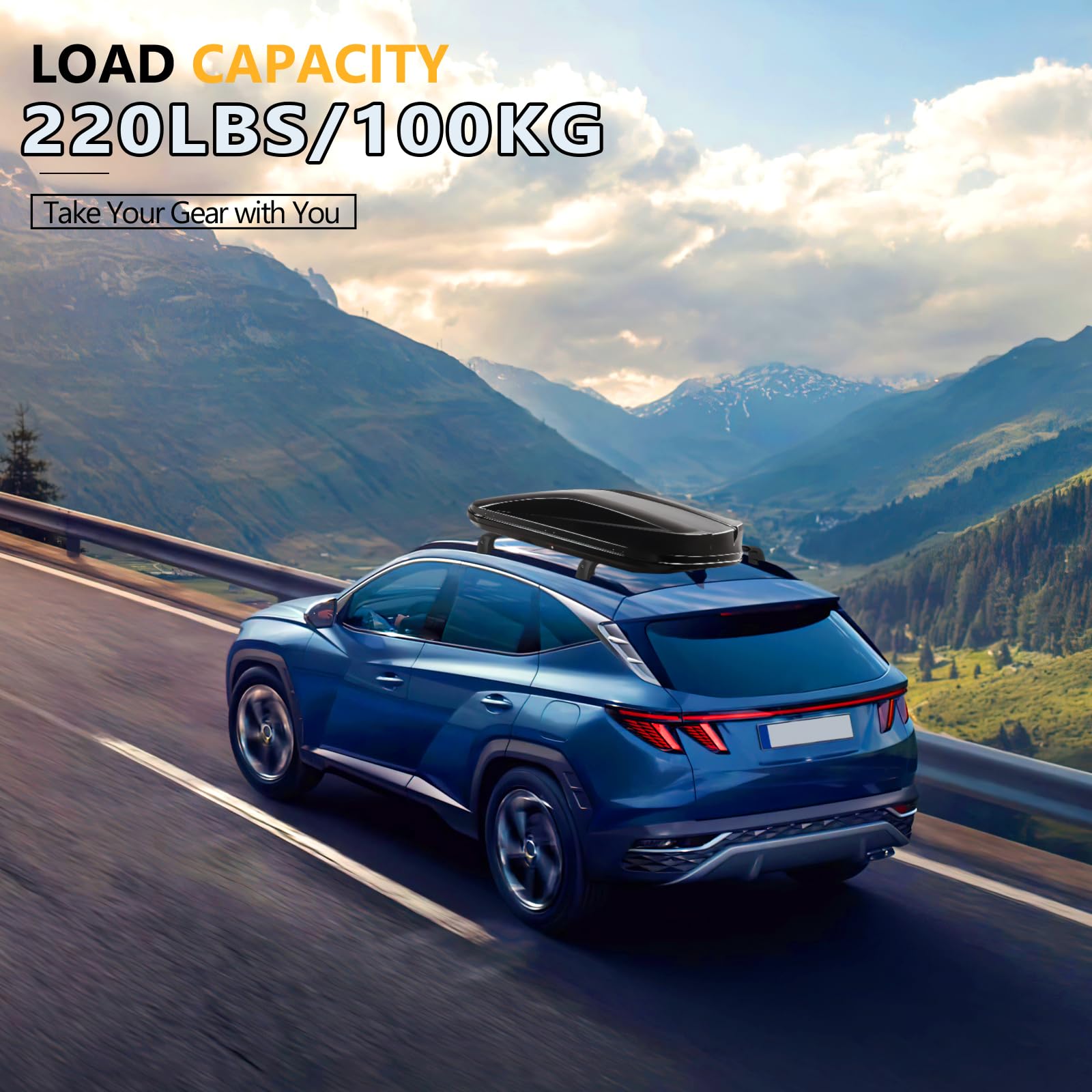 220lbs Lockable Roof Rack Cross Bars Compatible with Hyundai Tucson 2016-2025 SE/SEL/N Line/Limited