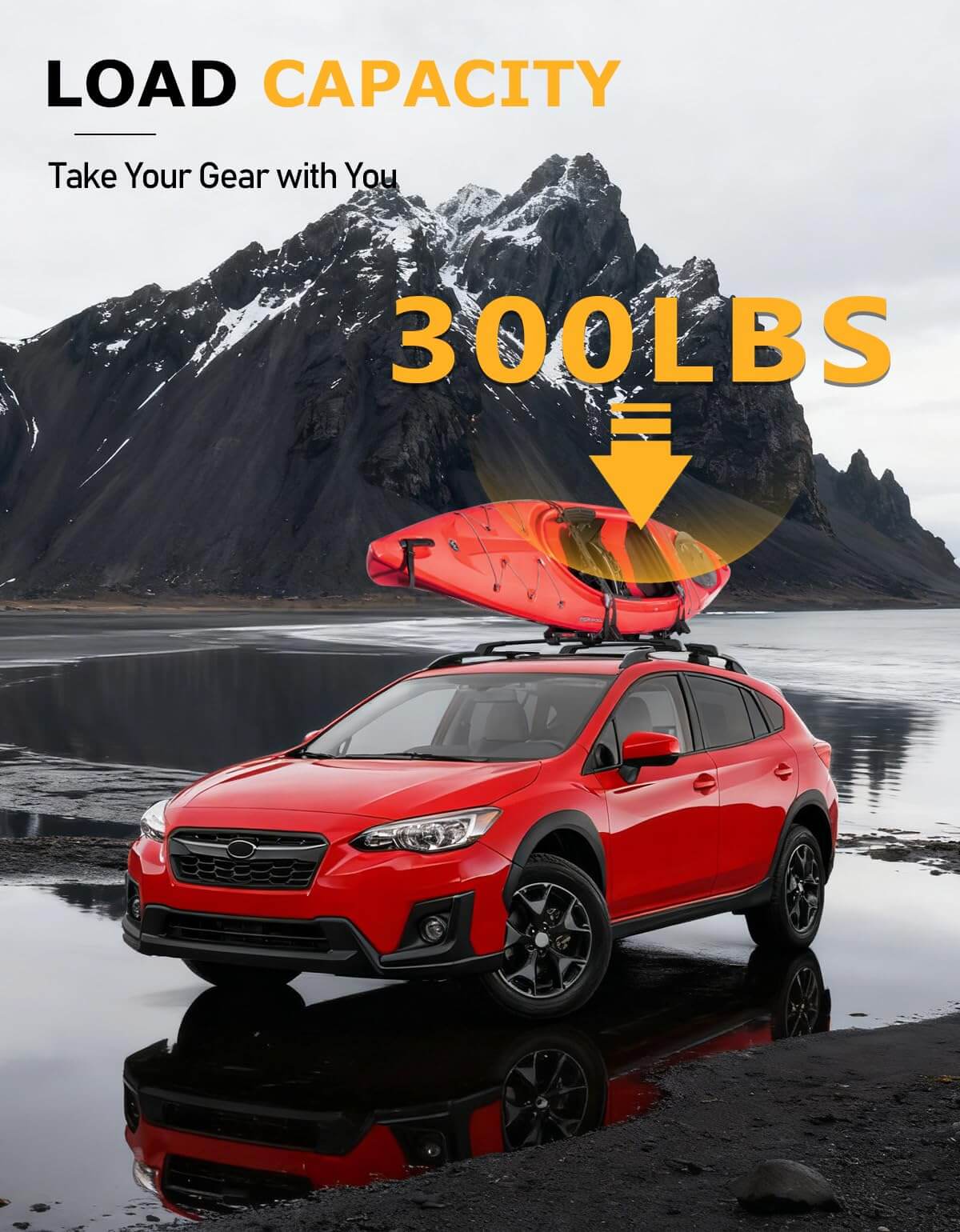 KINGGERI 220lbs Lockable Roof Rack Cross Bars Fit for Subaru Crosstrek 2018-2023 & Impreza 2017-2023 with Side Rails