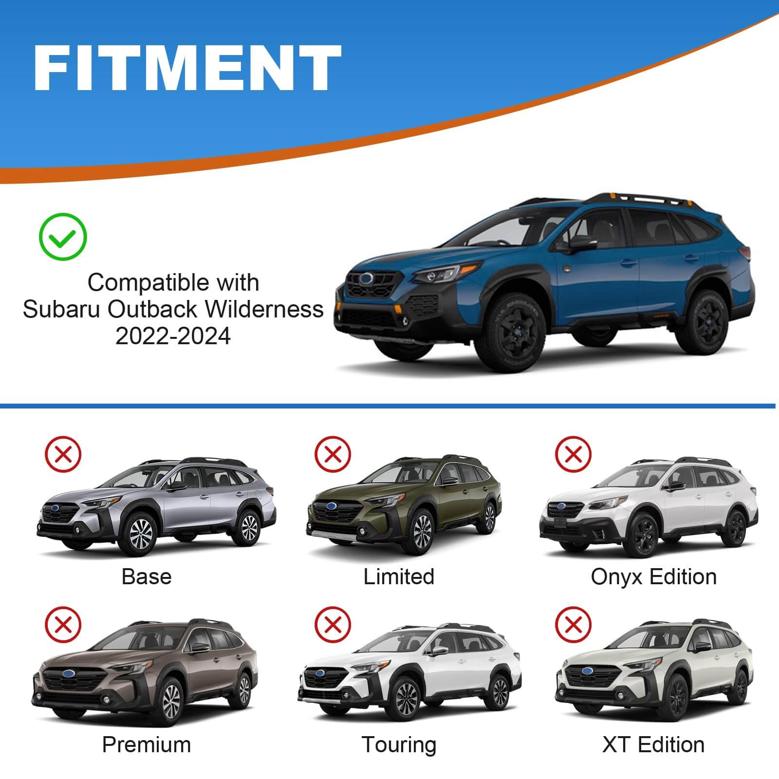 KINGGERI Lockable Roof Rack Cross Bars 220lb Fit for Subaru Outback Wilderness 2022-2025, Heavy Duty Lockable Aluminum