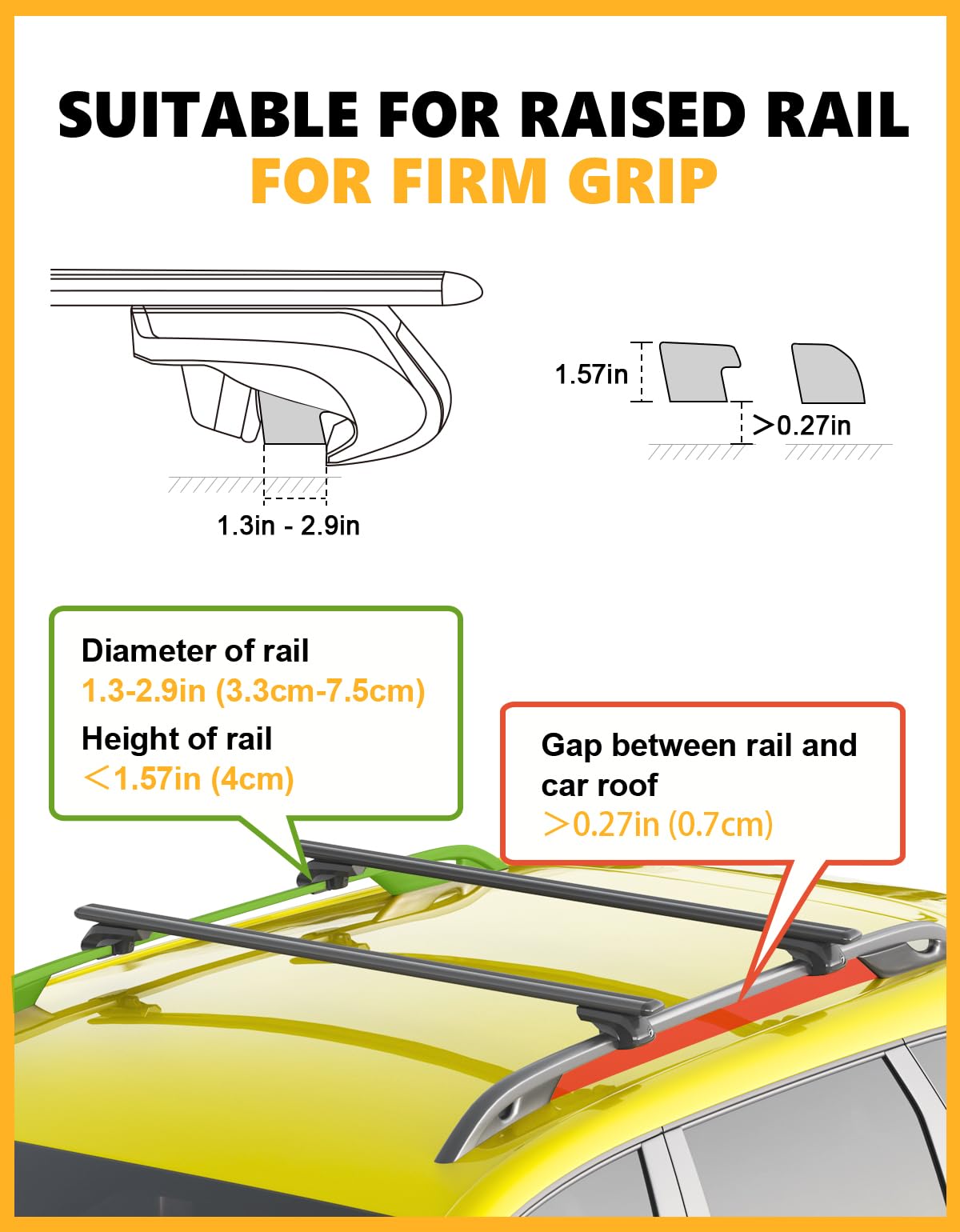 260lbs Roof Rack Cross Bars 52” Thick Aluminum Universal Crossbars Roof Rack Adjustable