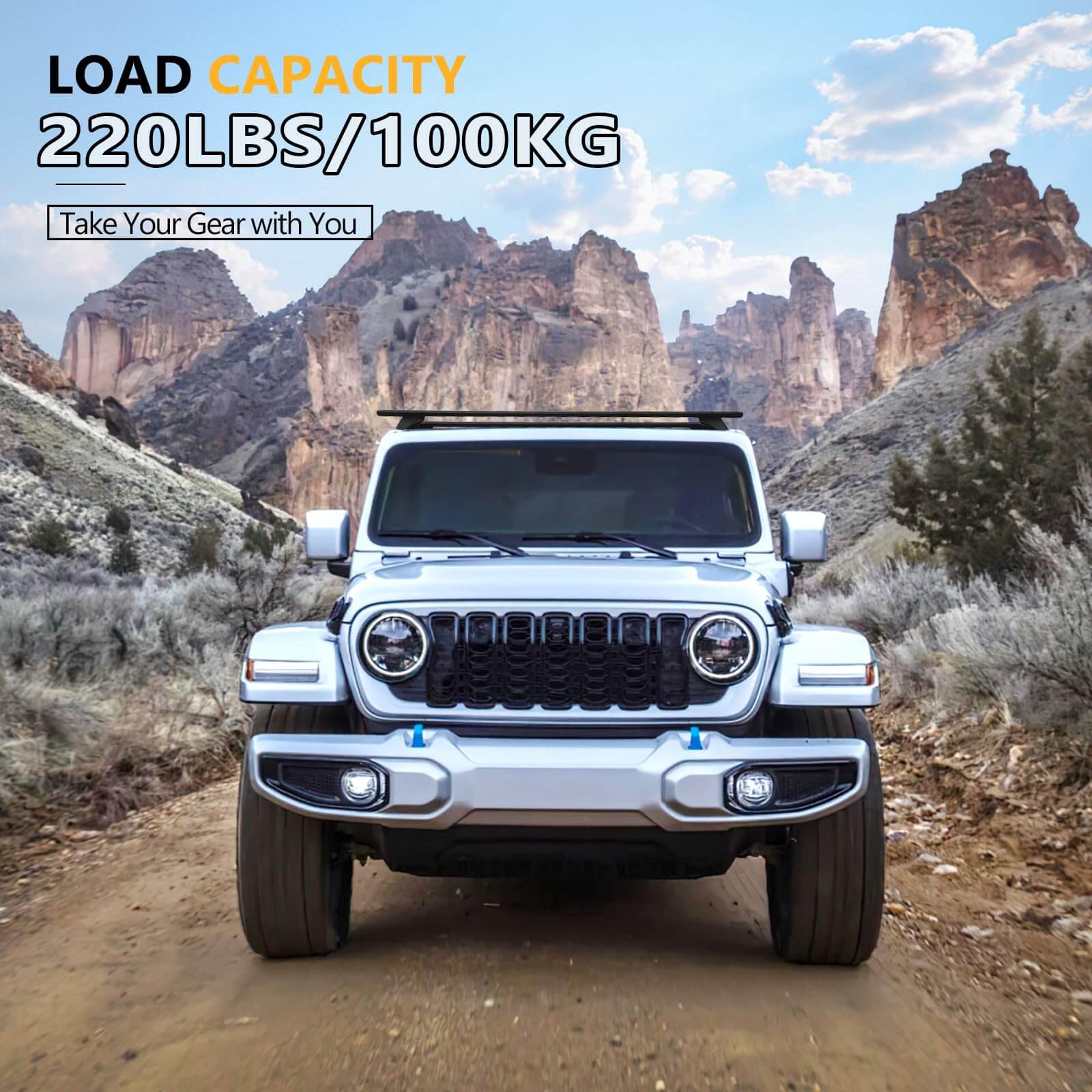 200 lbs Roof Rack Cross Bars Compatible with Jeep Wrangler JK JL Gladiator JT 2007-2025 with Anti-Theft Metal Lock