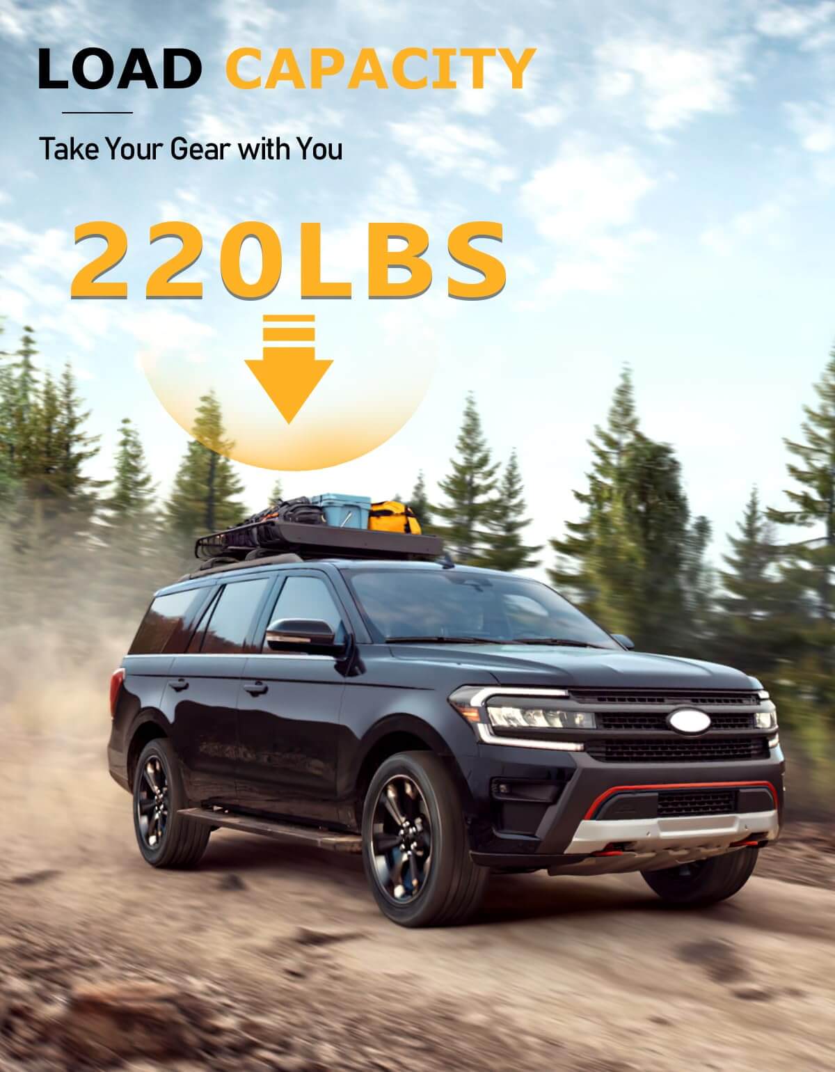 KINGGERI 220lbs Roof Racks Cross Bars Fit for Ford Expedition/Max 2018-2025 & Lincoln Navigator 2018-2024